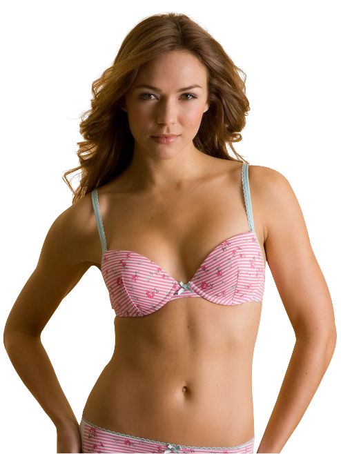 Pompodour Print Padded T-Shirt Bra,