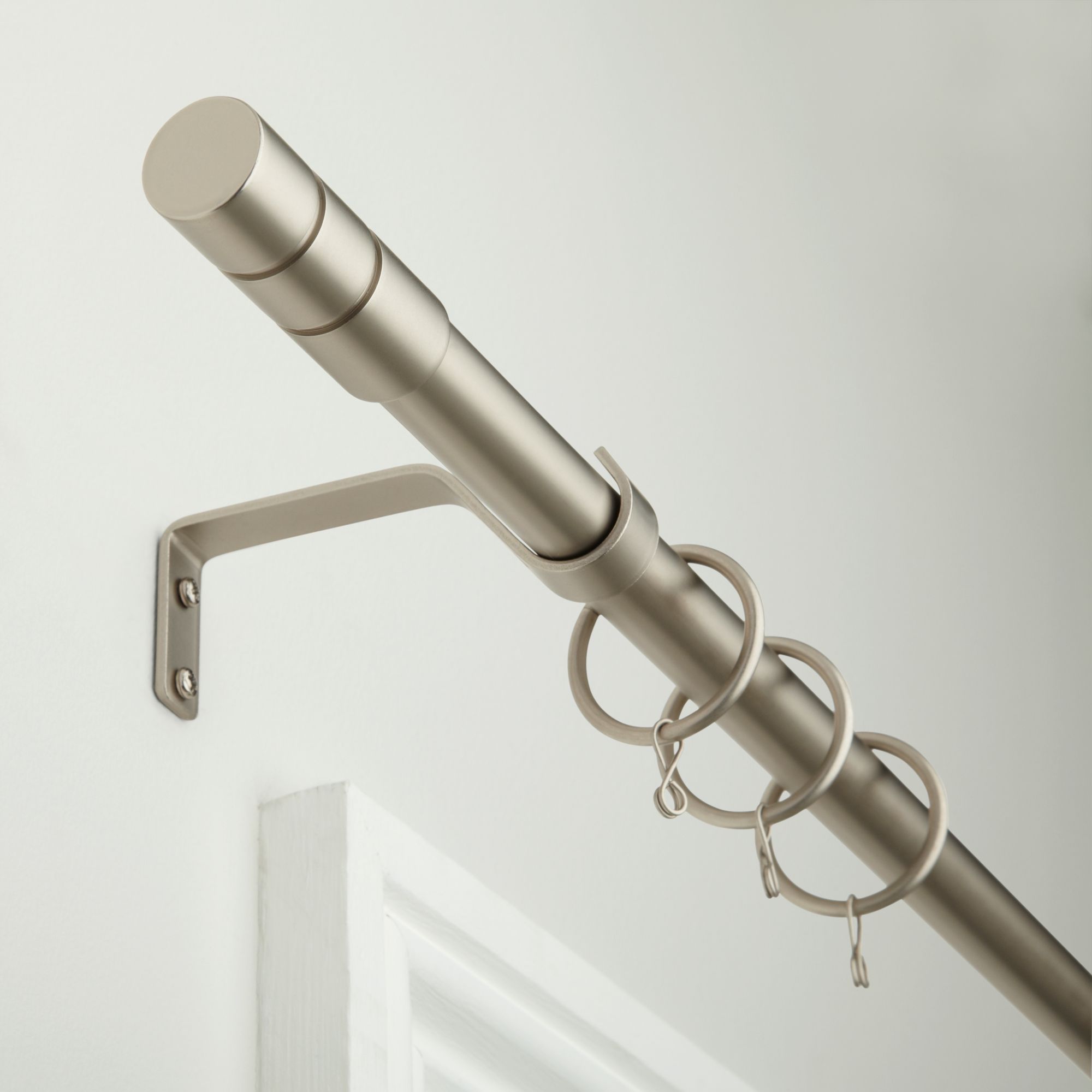 John Lewis Satin Steel Curtain Pole Kit,