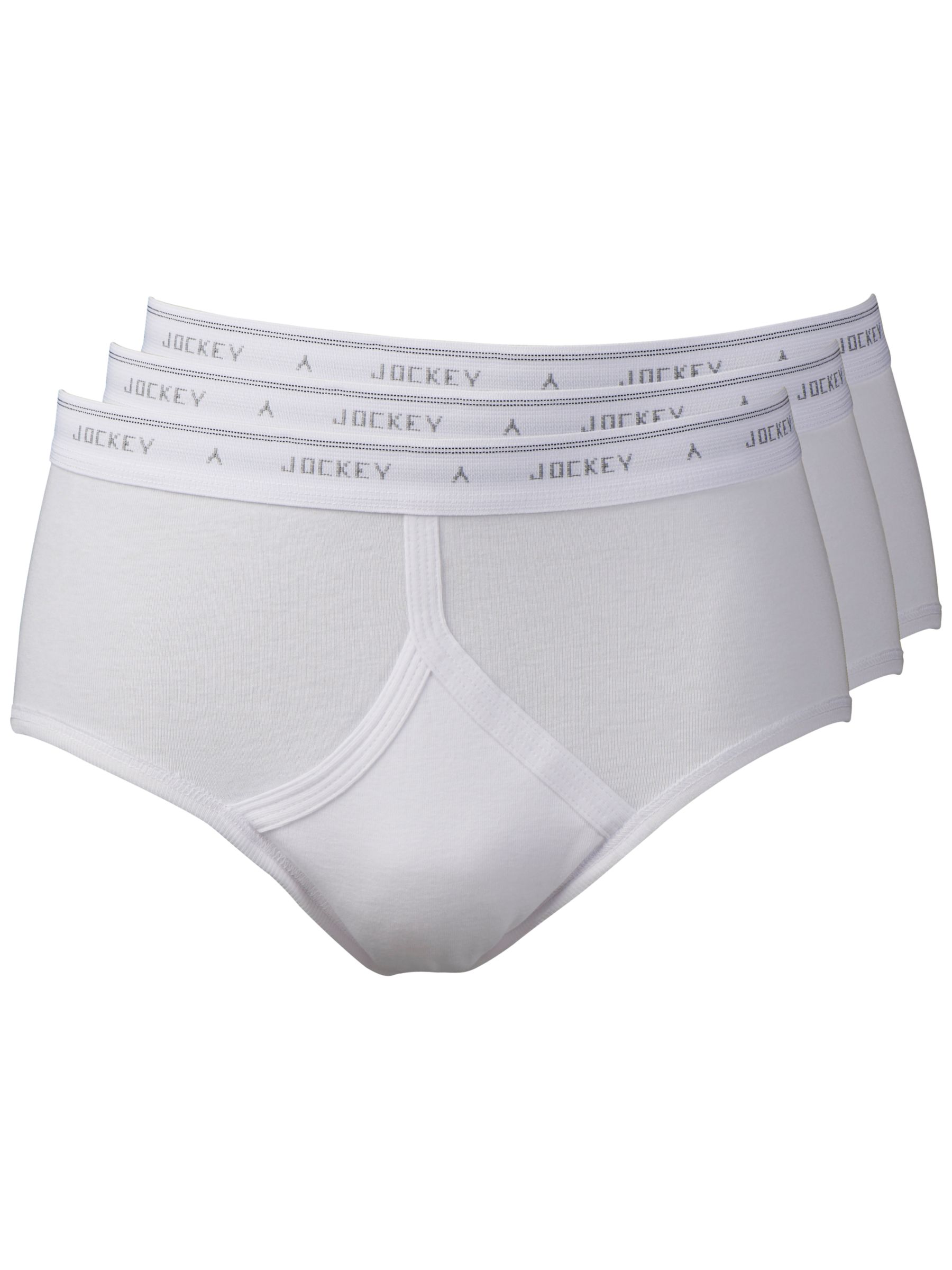Jockey Classic Y-Front Briefs, 3 Pack, White, 44