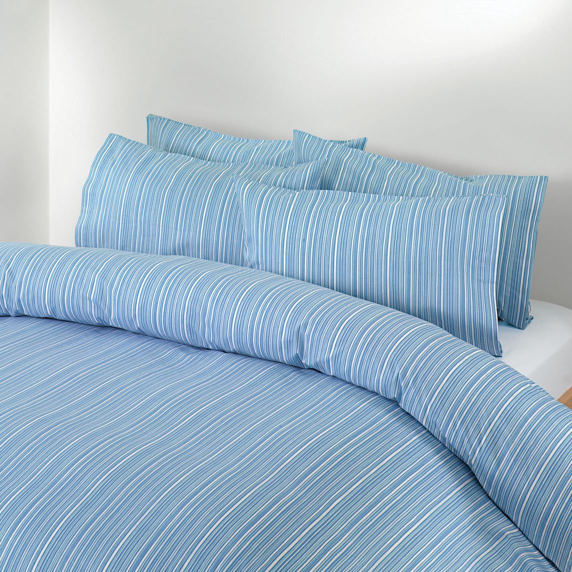 John Lewis Multi-Stripe Duvet Cover, Blue, Double