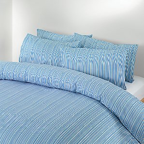 John Lewis Multi-Stripe Duvet Cover, Blue, Double