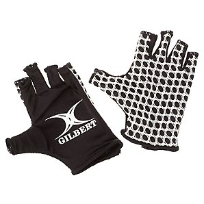 Gilbert Rugby Gloves, Black/White, Large