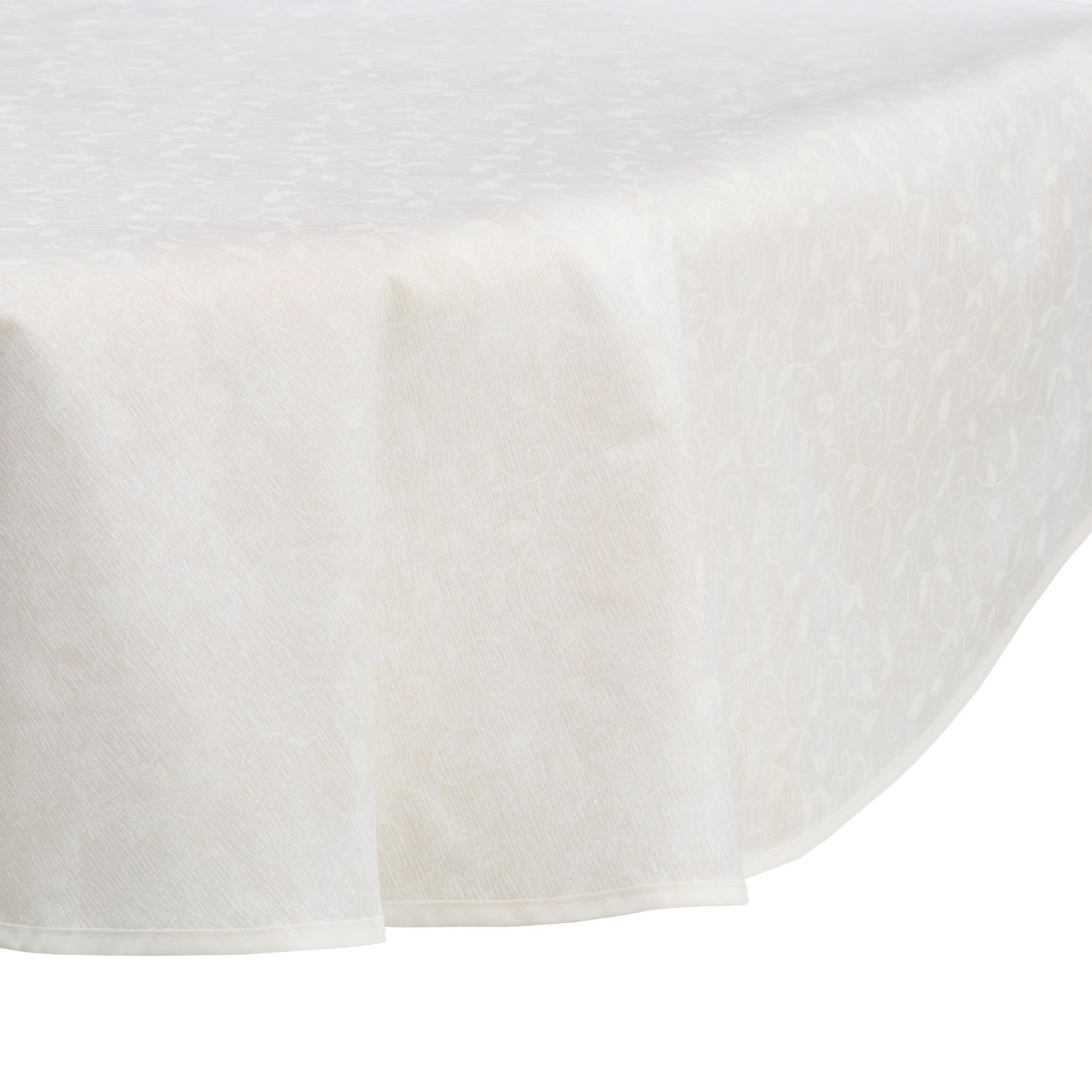 John Lewis Trellis Acrylic Rectangular Tablecloth, Natural / White, 170 X 270CM at John Lewis