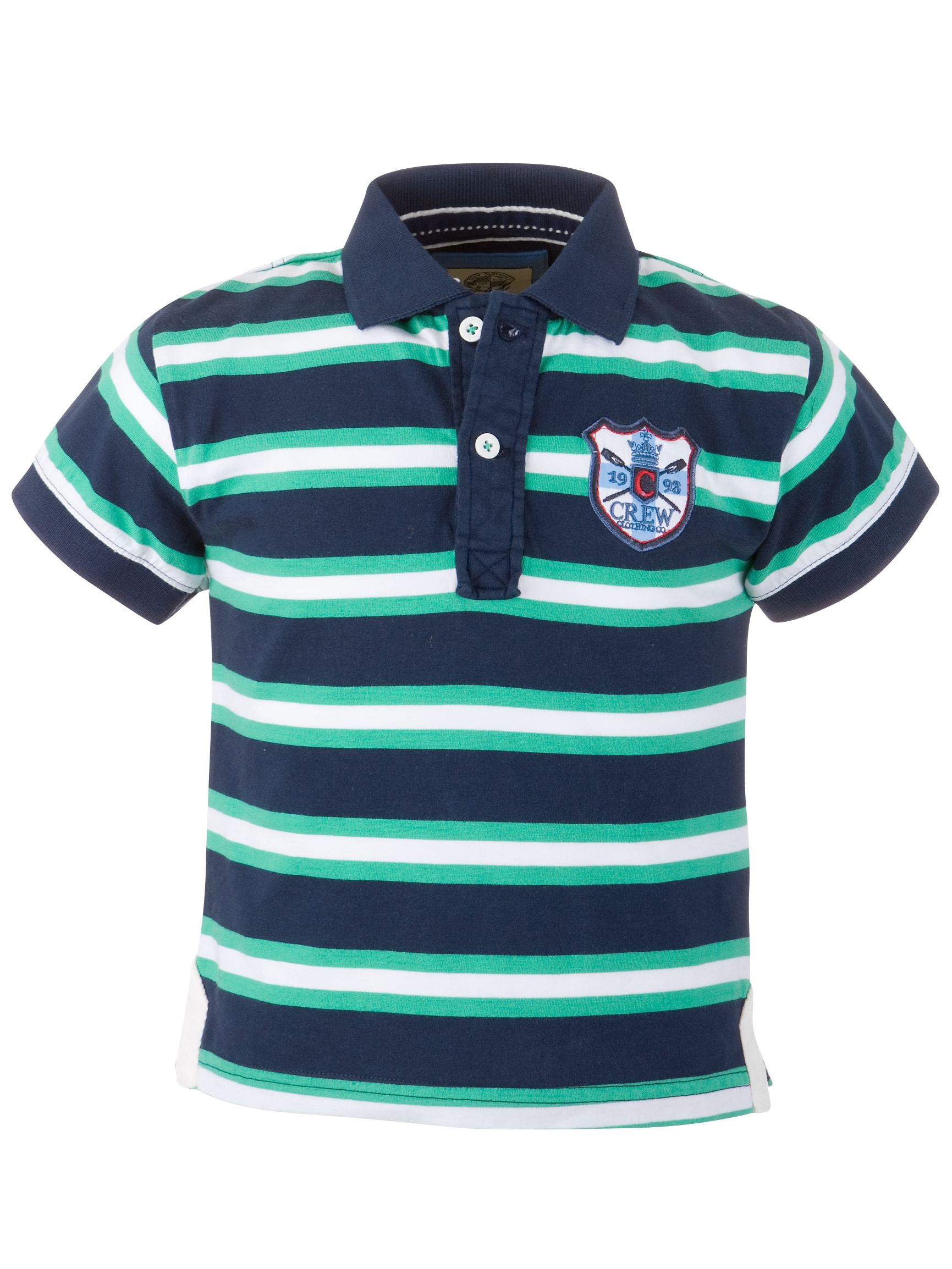 Crew Clothing Stripe Polo Shirt Navy 7 8 Years