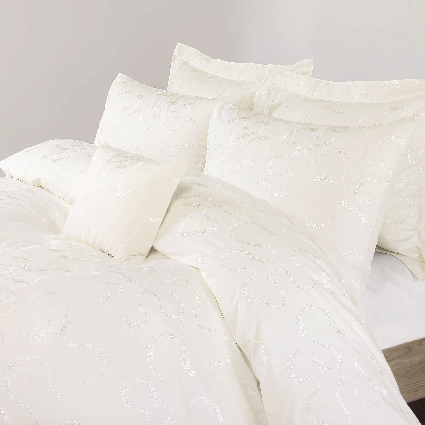 Wavy Duvet Cover, Cream, Super Kingsize