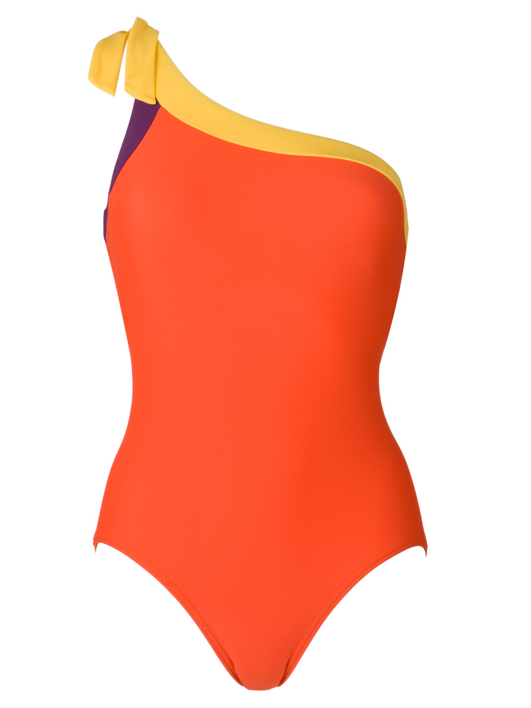 John Lewis Camber Sands Swimsuit, Orange/Purple/Yellow �17