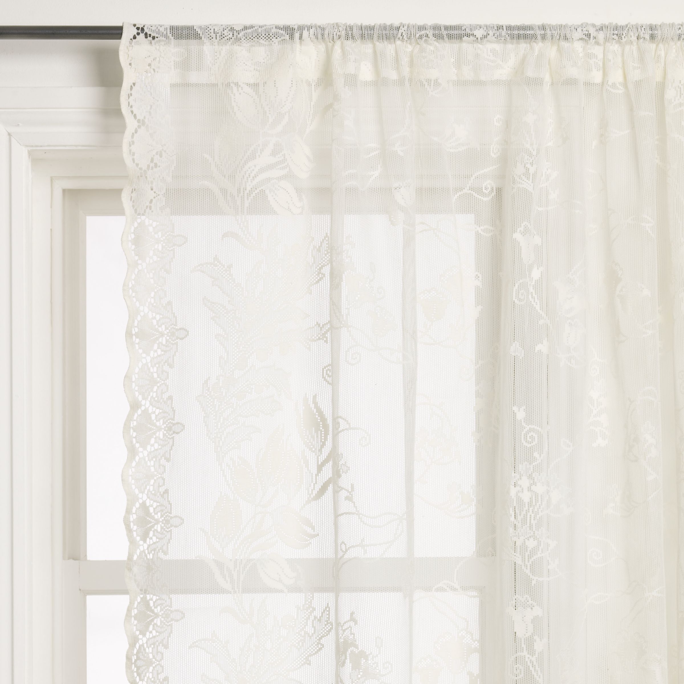 Beth Slot Headed Lace Panel Cream W150 x Drop 150cm