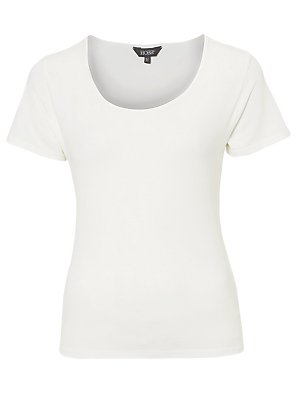 Scoop Neck T-Shirt, Ivory, L