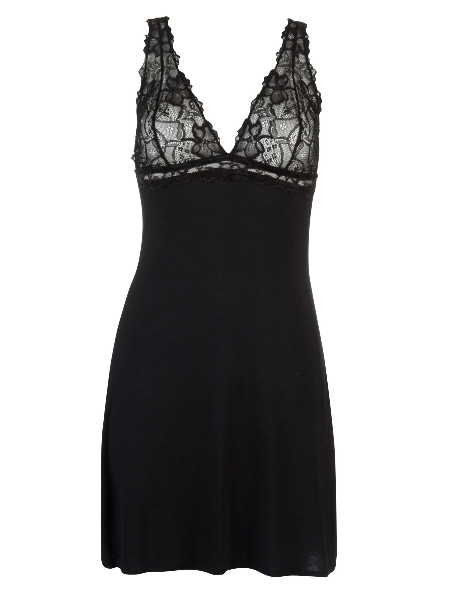 John Lewis Lace Chemise, Black, Size 8