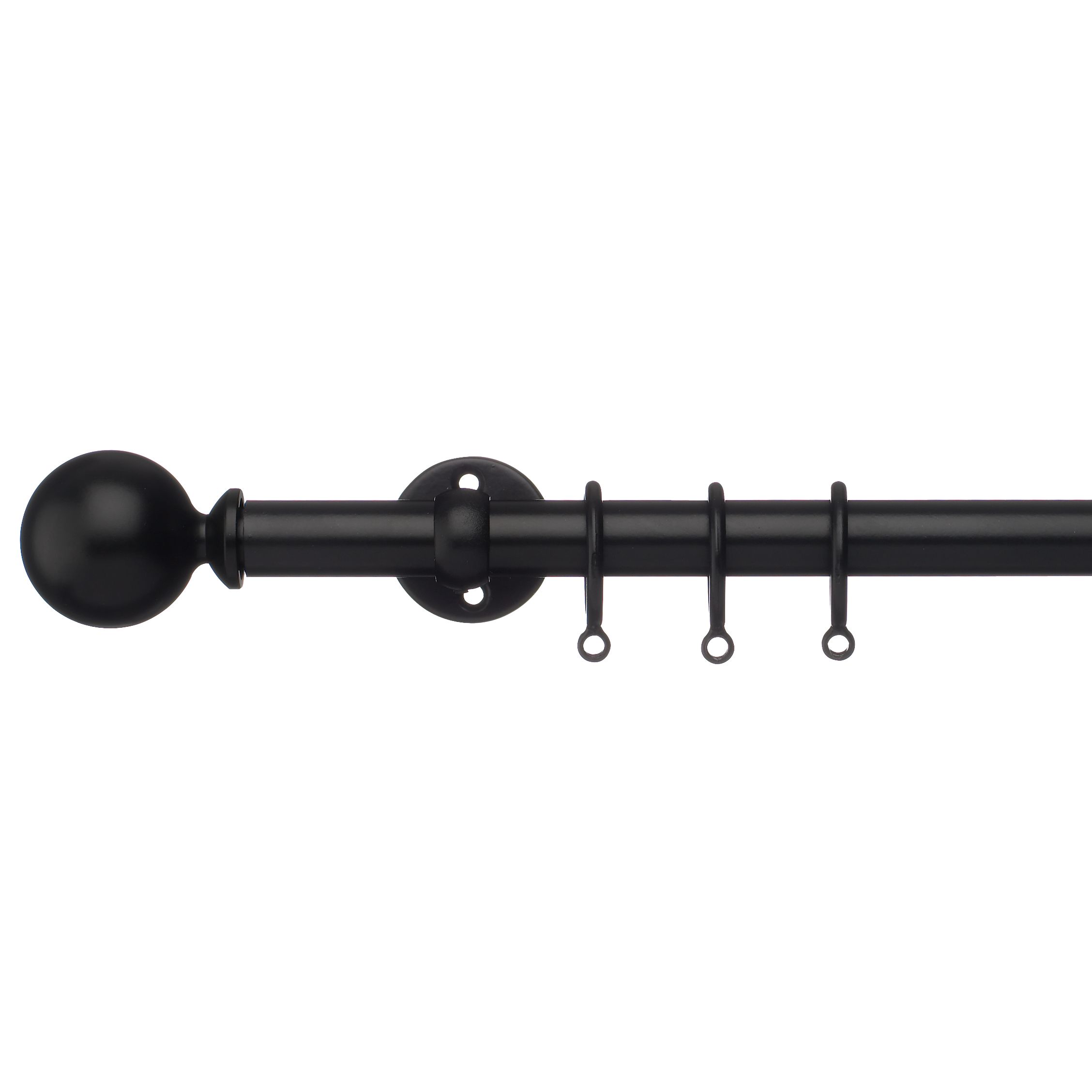 John Lewis Black Aluminium Curtain Pole Kit,