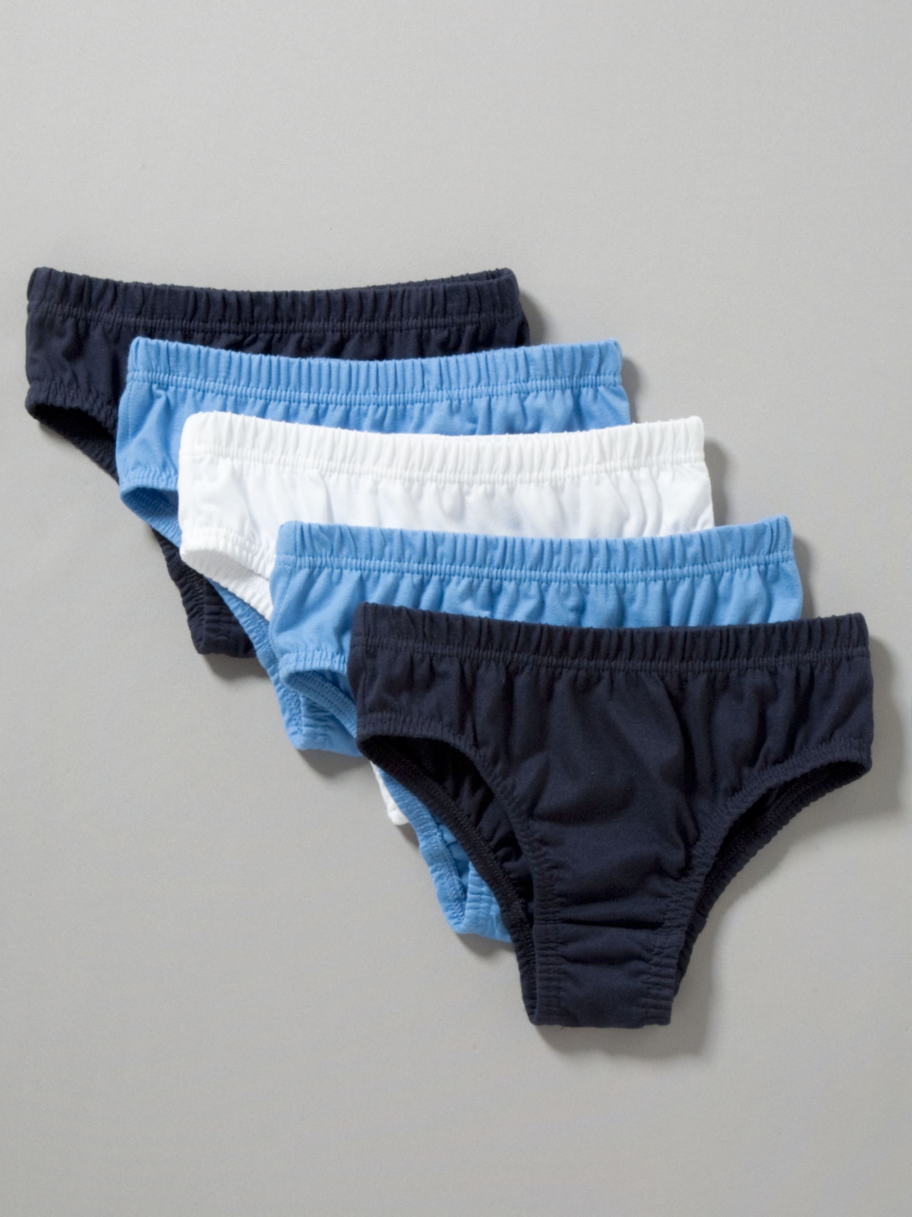 John Lewis Boy's Slips, Pack of 5, Blue, 3 Years