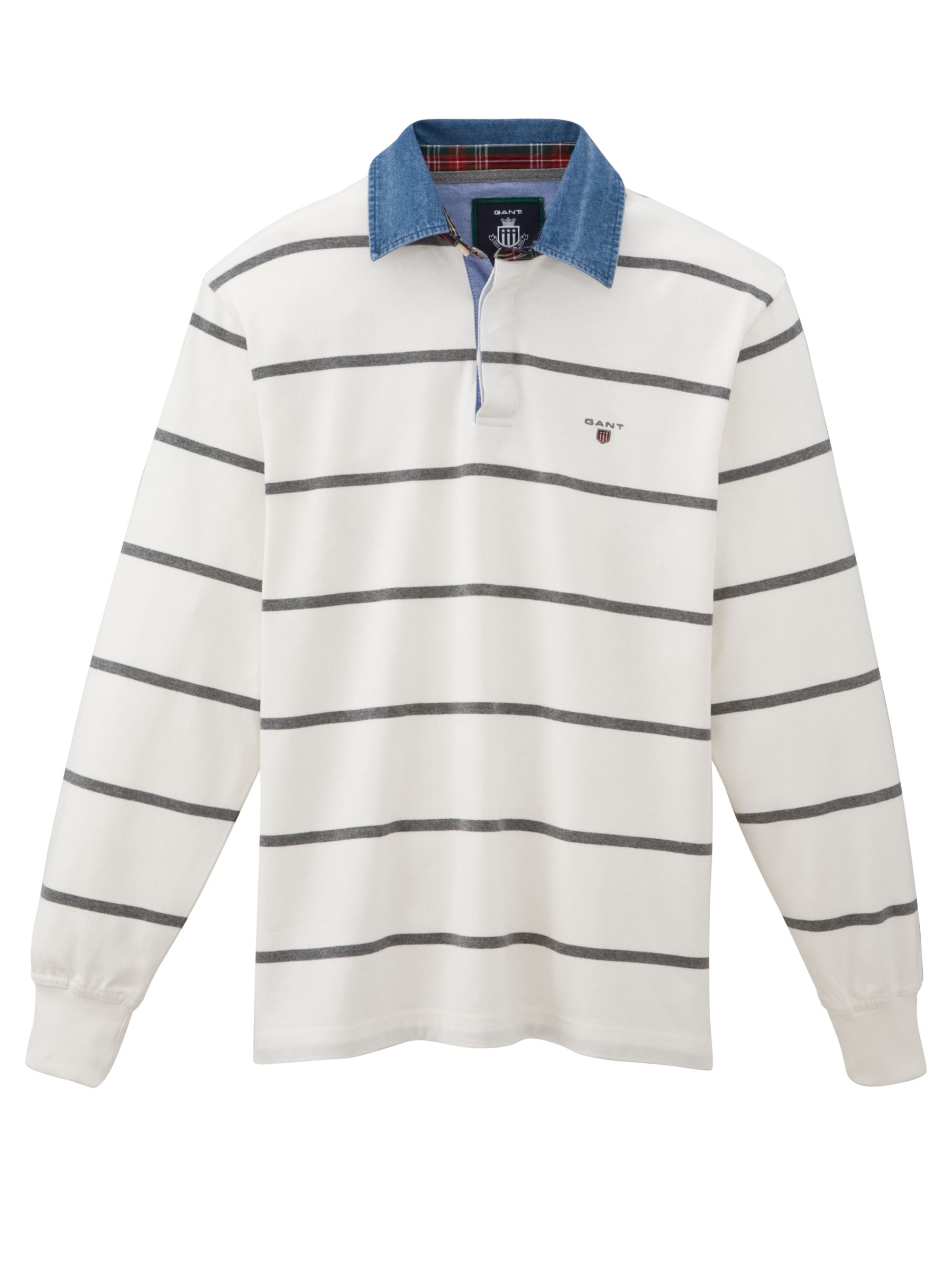 Gant Brenton Stripe Rugby Shirt, White, L