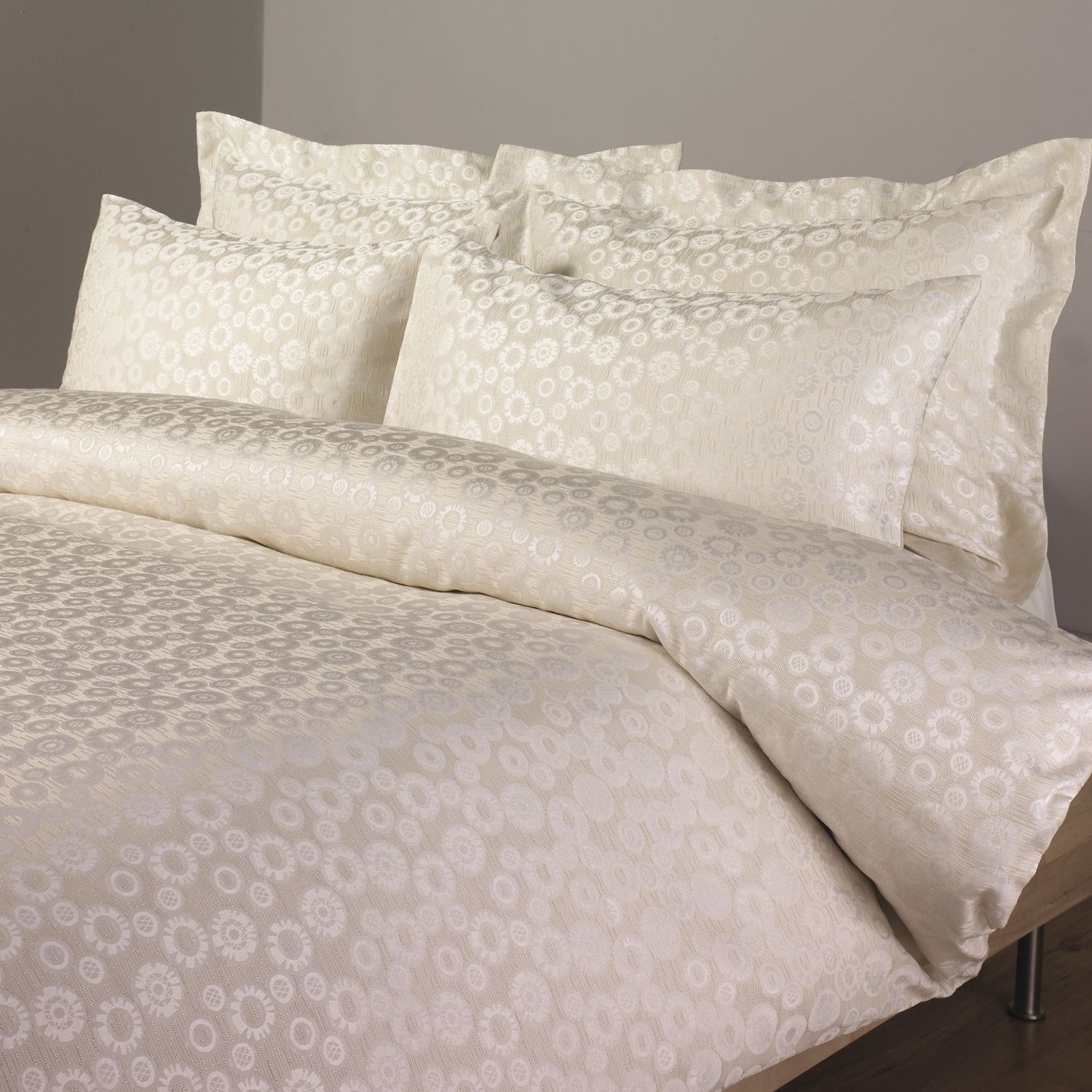 John Lewis Textured Circles Duvet Cover, Cream,