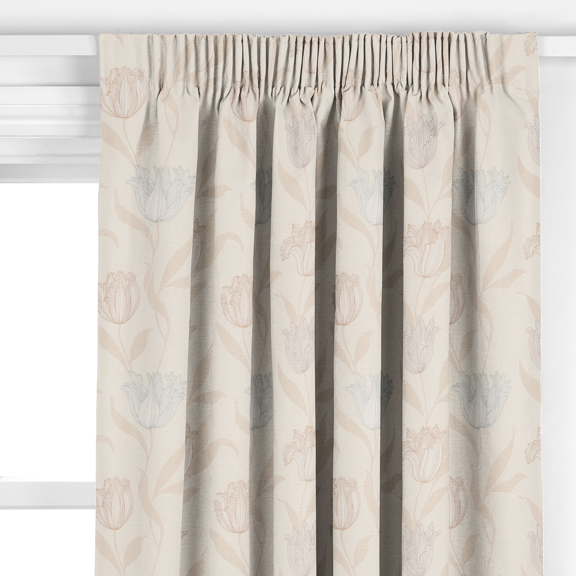 Tulipa Pencil Pleat Curtains, Eau de