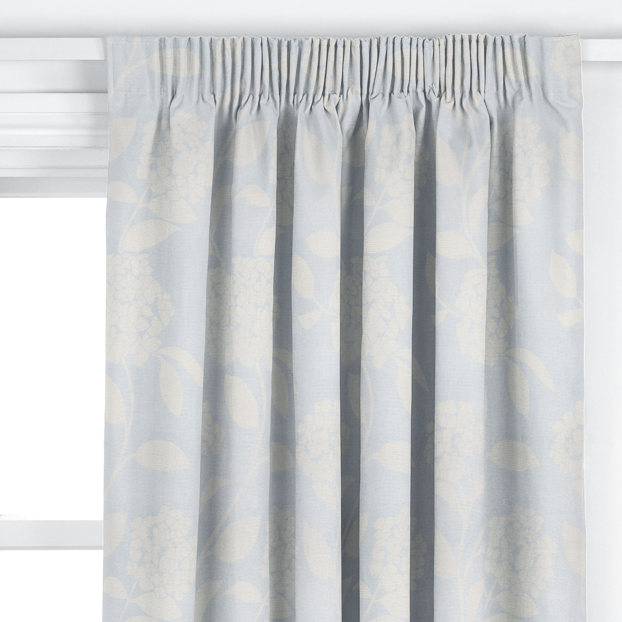 Hydrangea Pencil Pleat Curtains, Duck