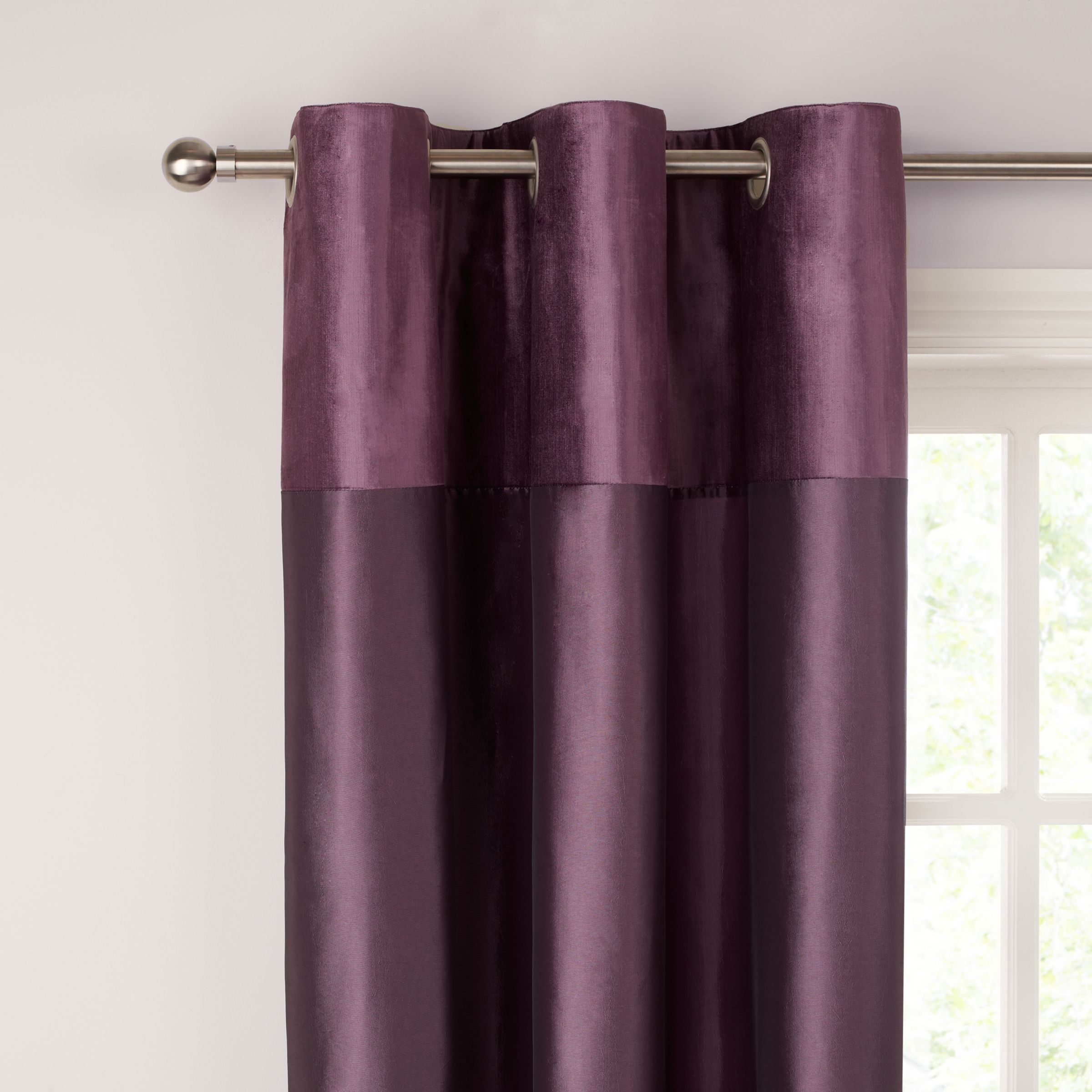 John Lewis Ambassador Eyelet Curtains, Cassis