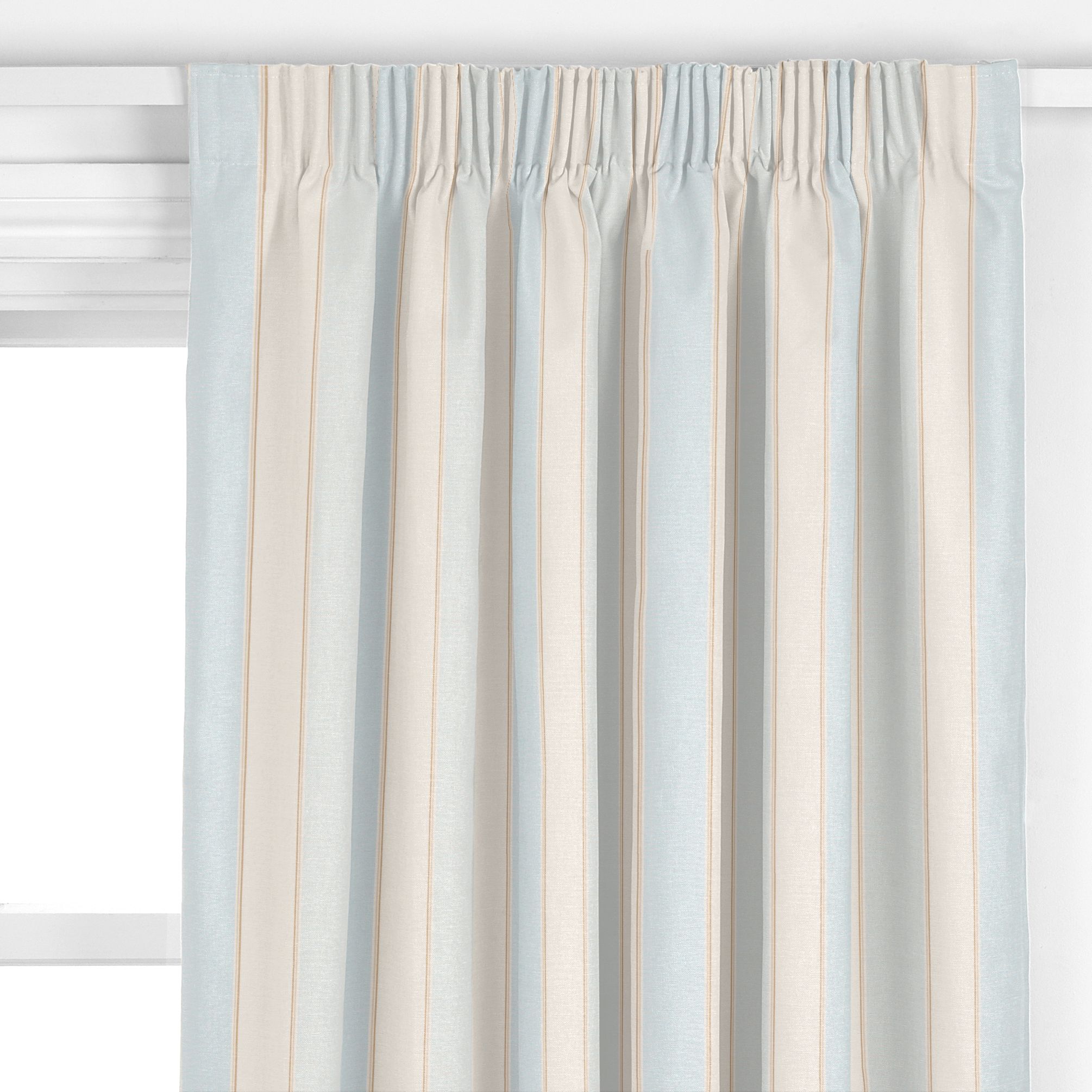 Broad Stripe Pencil Pleat Curtains,