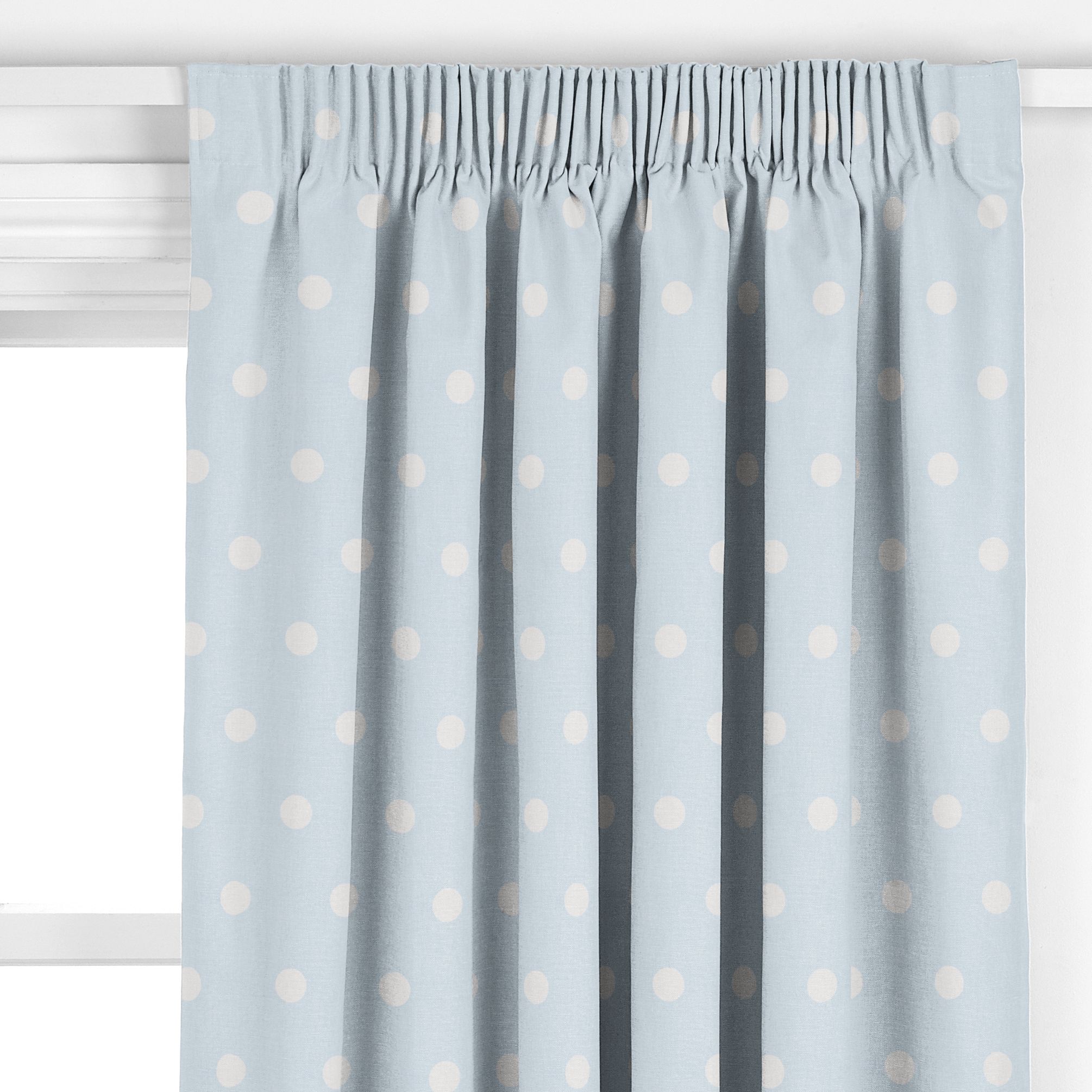 John Lewis Multi Spot Curtains, White / Blue