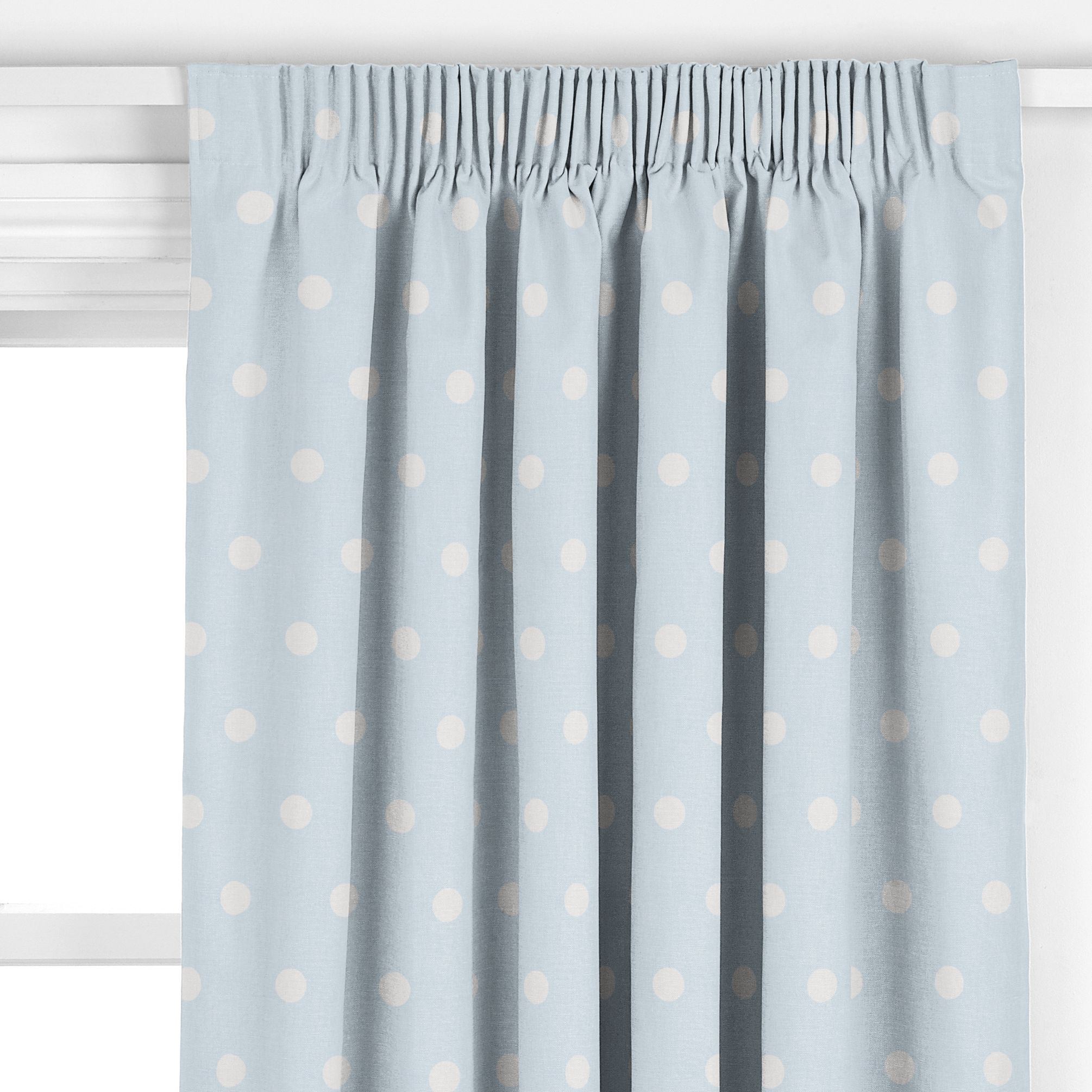 John Lewis Multi Spot Curtains, White / Blue,