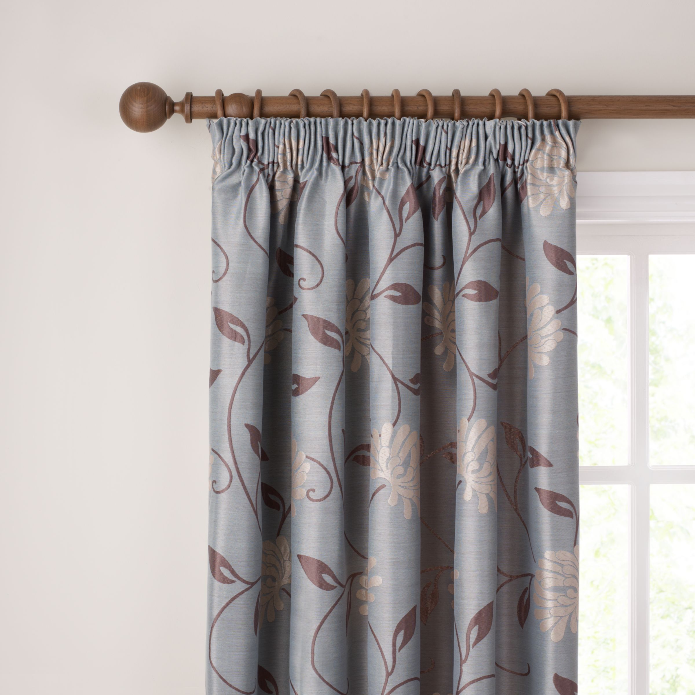 Juliana Pencil Pleat Curtains, Duck