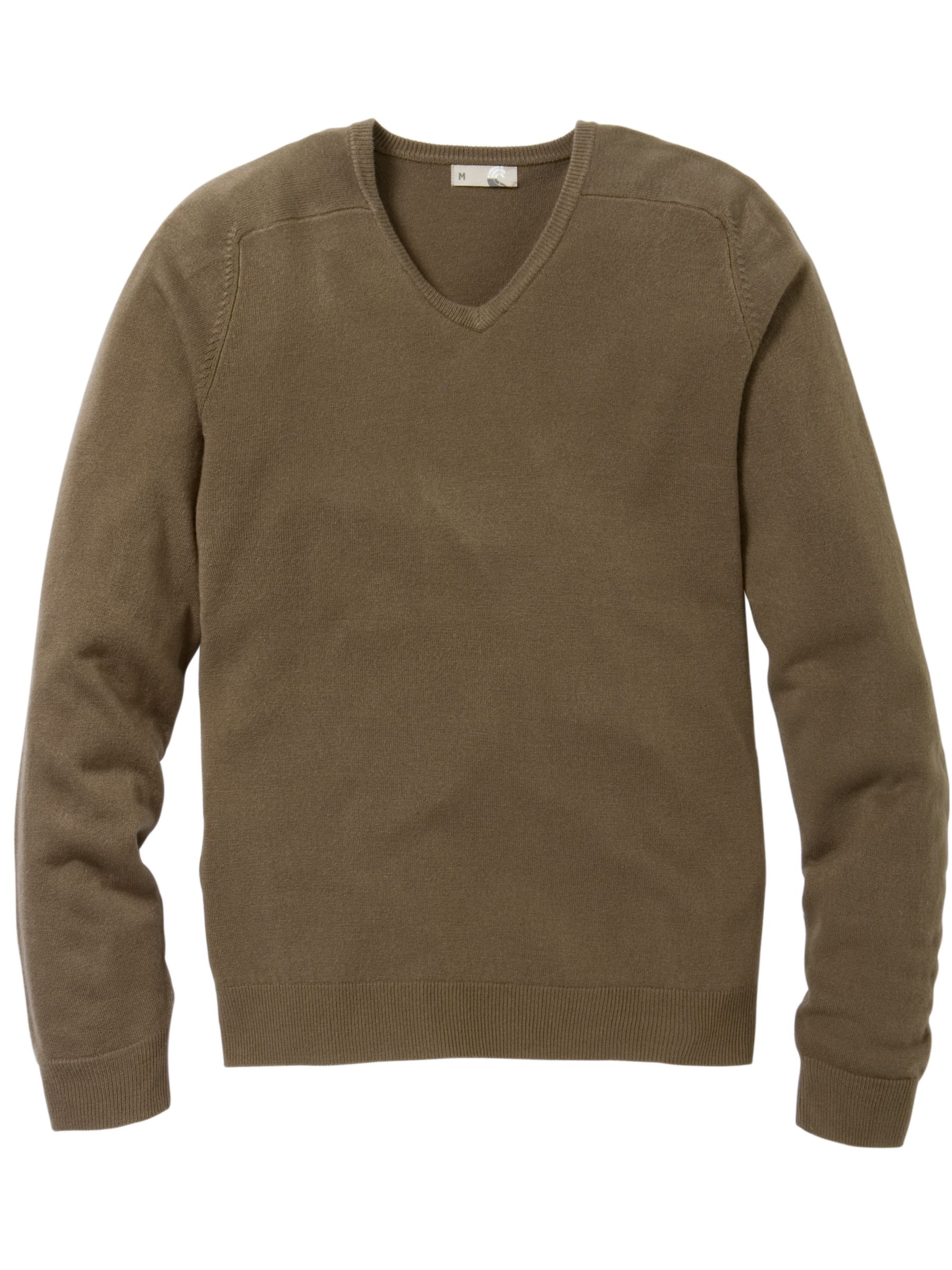 John Lewis Men Fine Gauge VNeck Jumper Khaki S