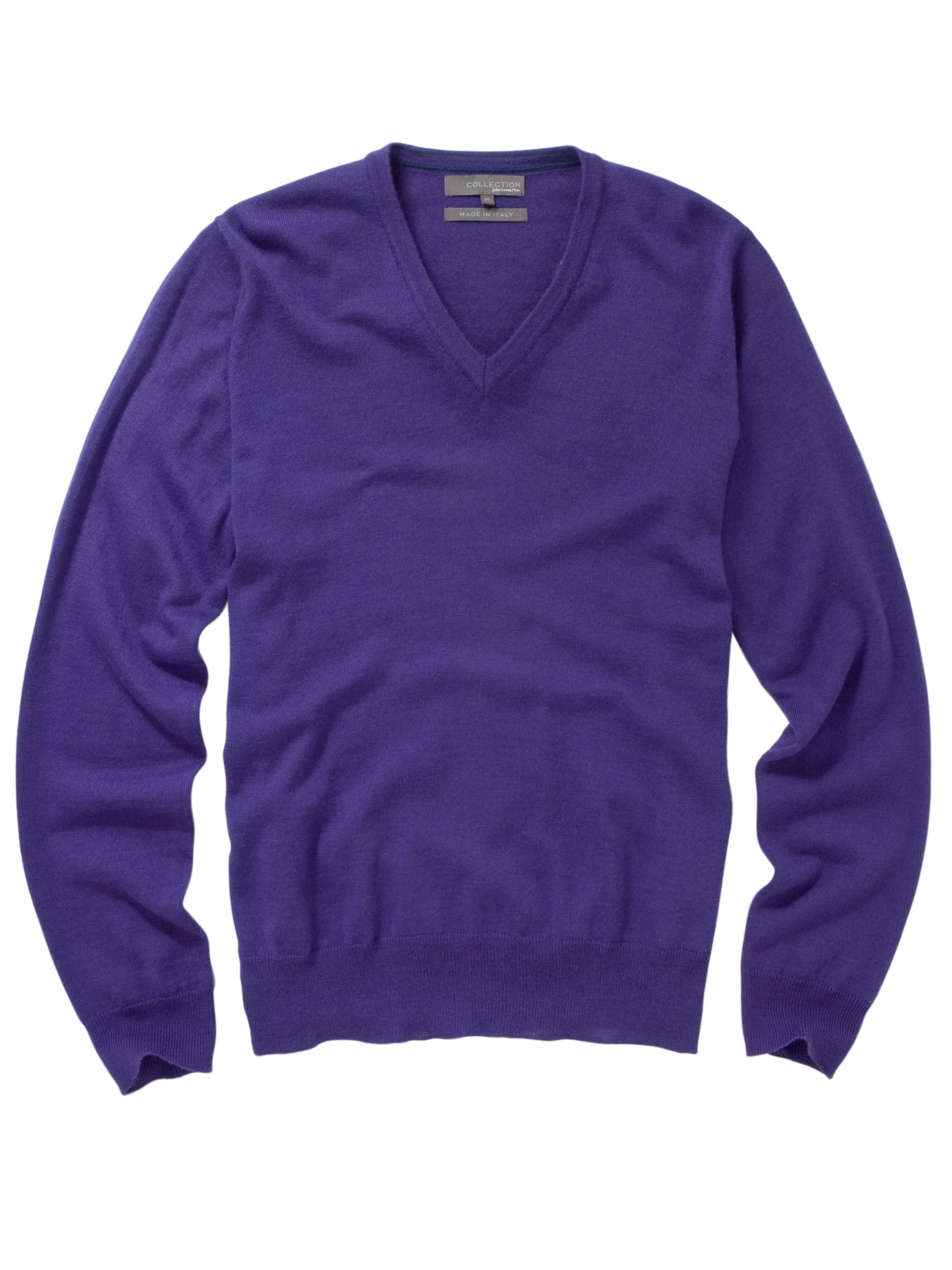 Collection  John Lewis Men Merino Wool Deep V-neck Jumper  Peacock  M
