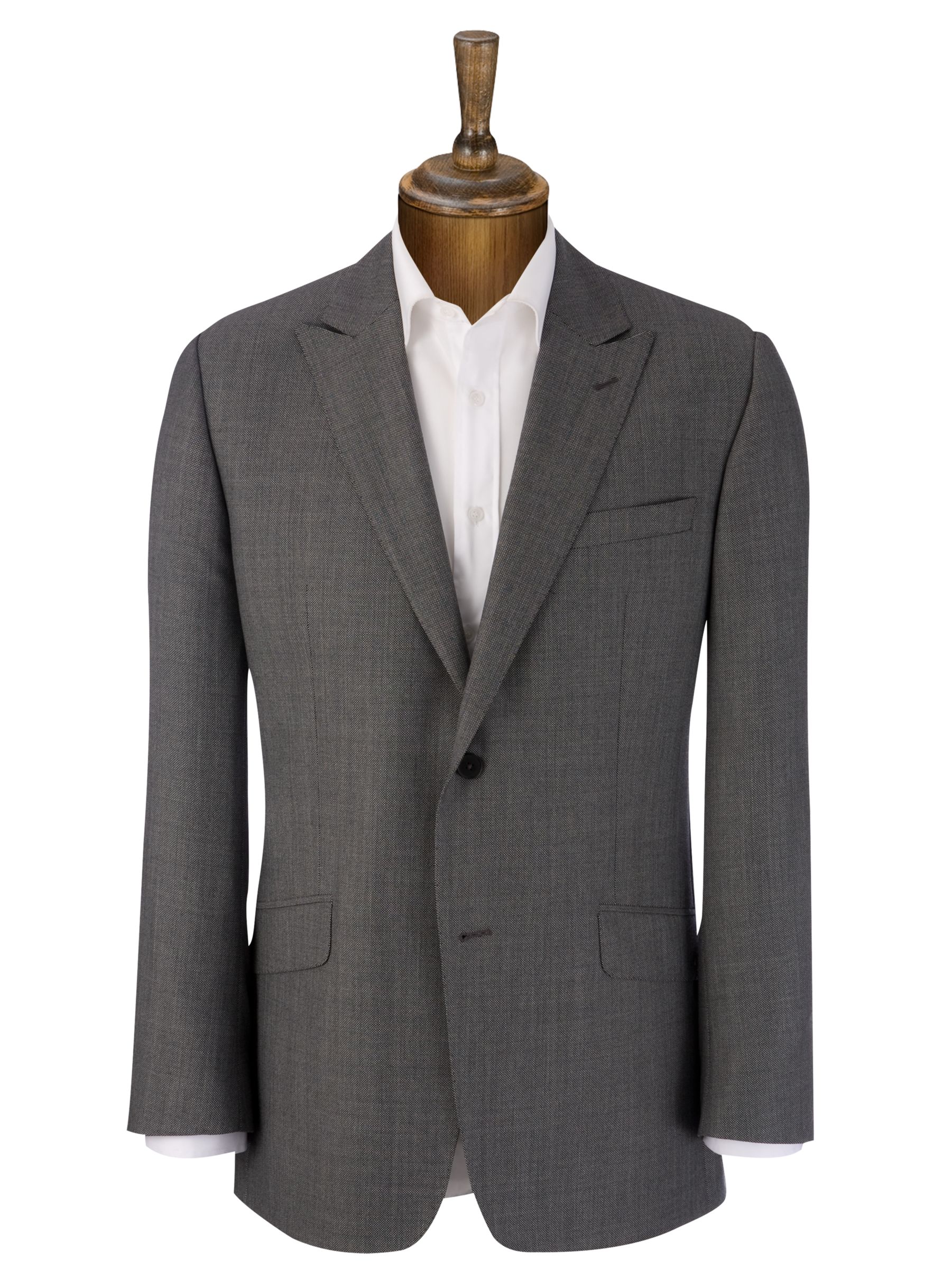 Jaeger Birdseye Suit Jacket, Charcoal at John Lewis