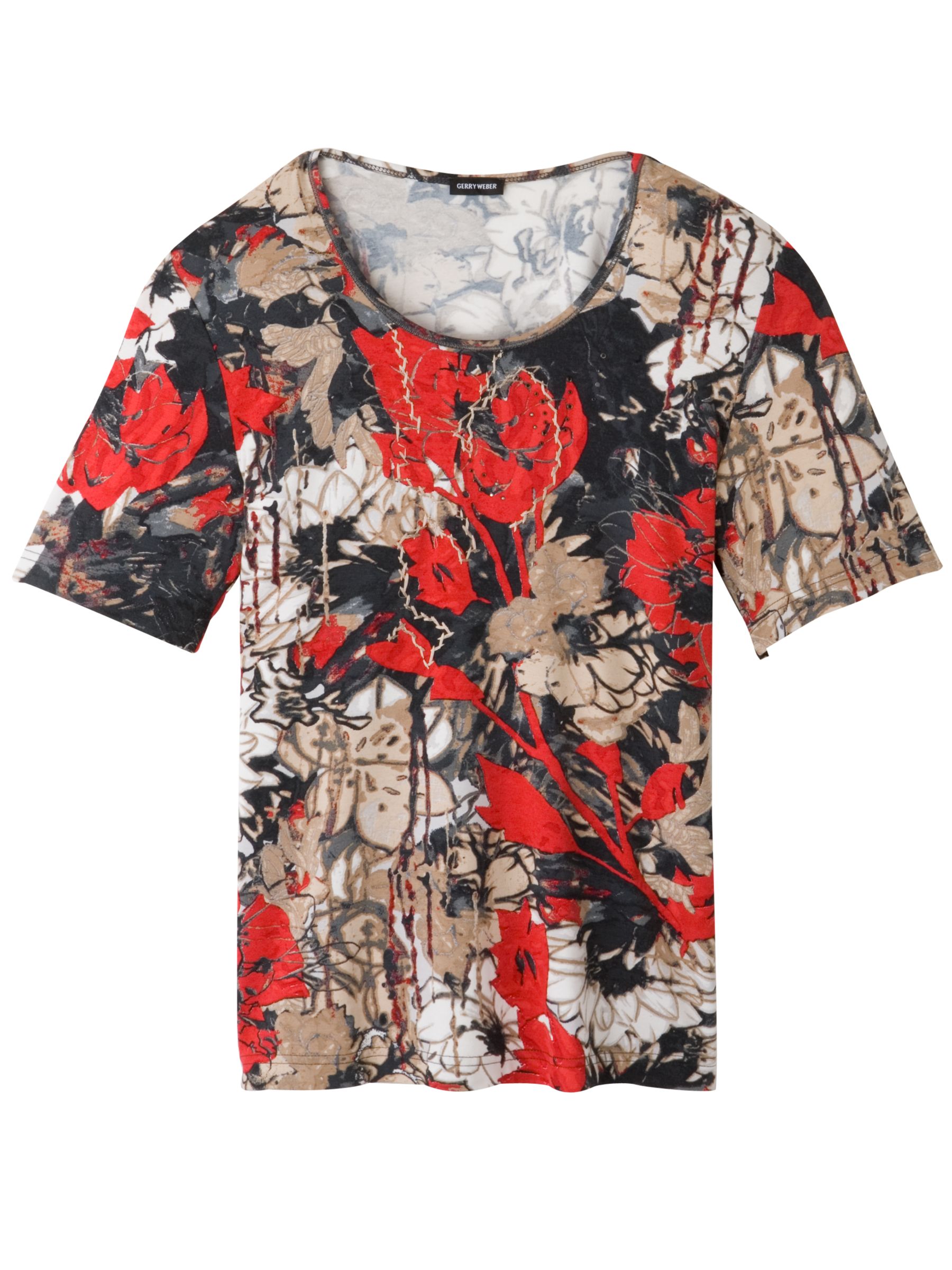 ¾ Sleeve Print T-Shirt,