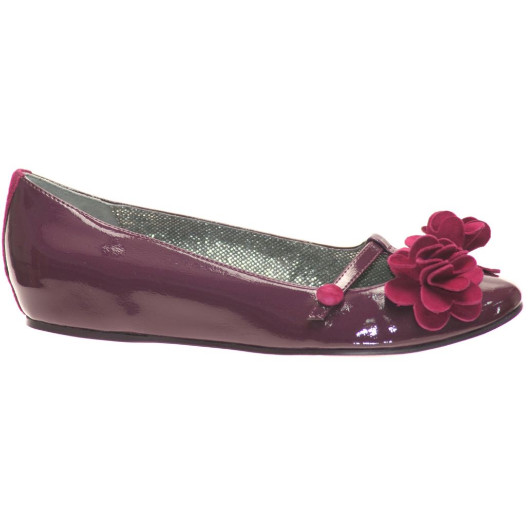 Poetic Licence Flower T-Bar Ballet Pumps, Raspberry, Size 4/37