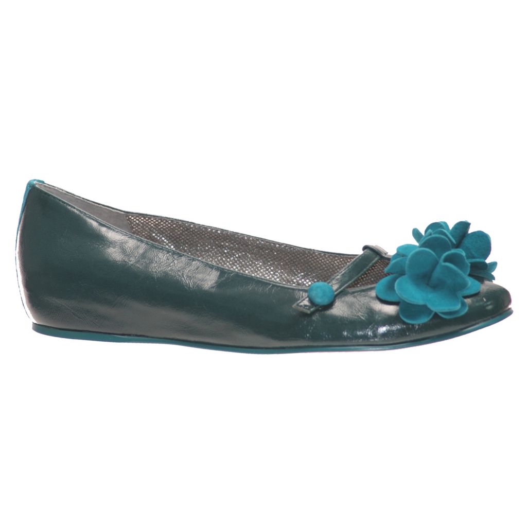 Poetic Licence Flower T-Bar Ballet Pumps, Turquoise/Ocean, Size 5/38