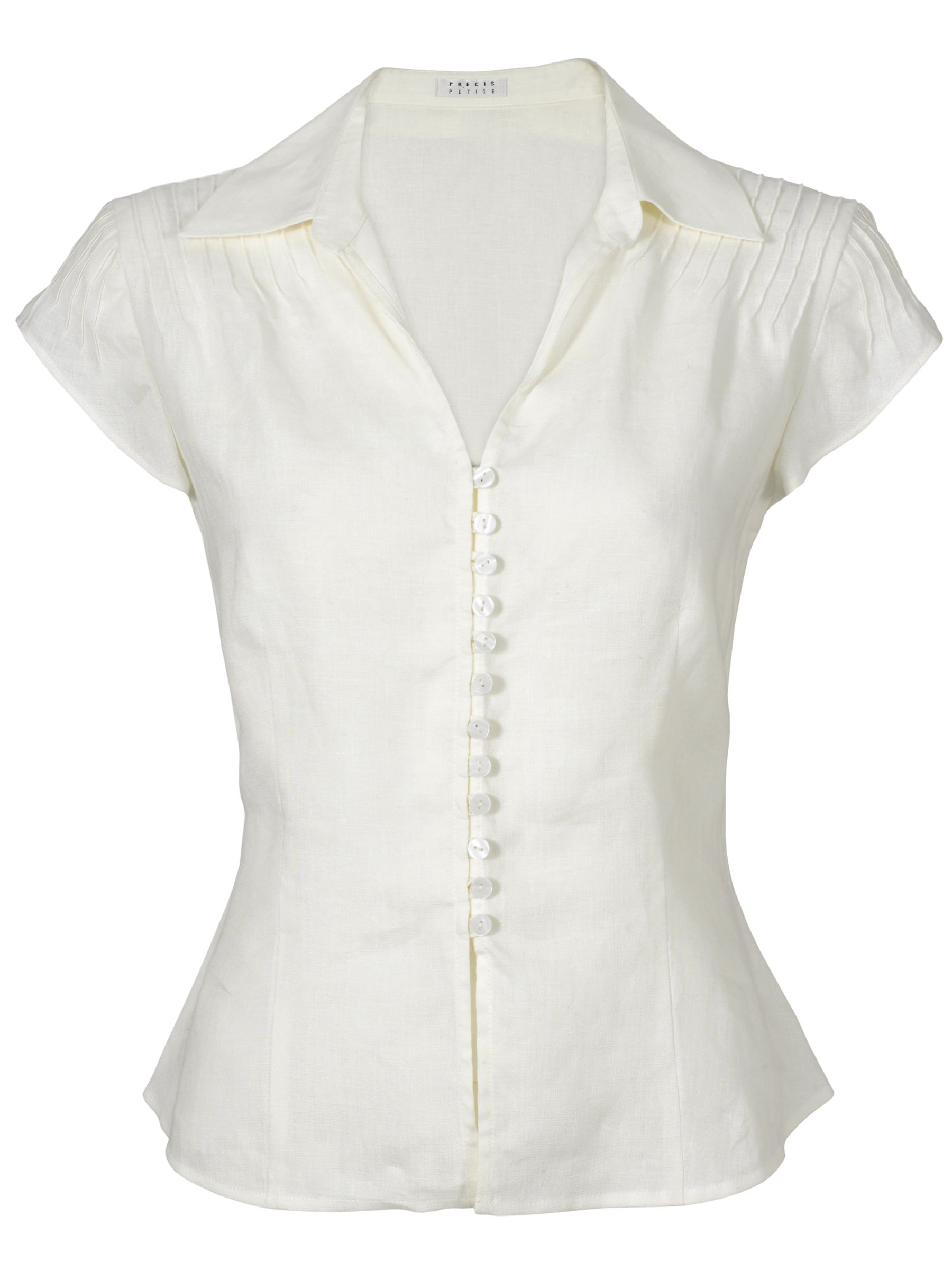 Precis Petite Pintuck Blouse, Ivory, Size 12