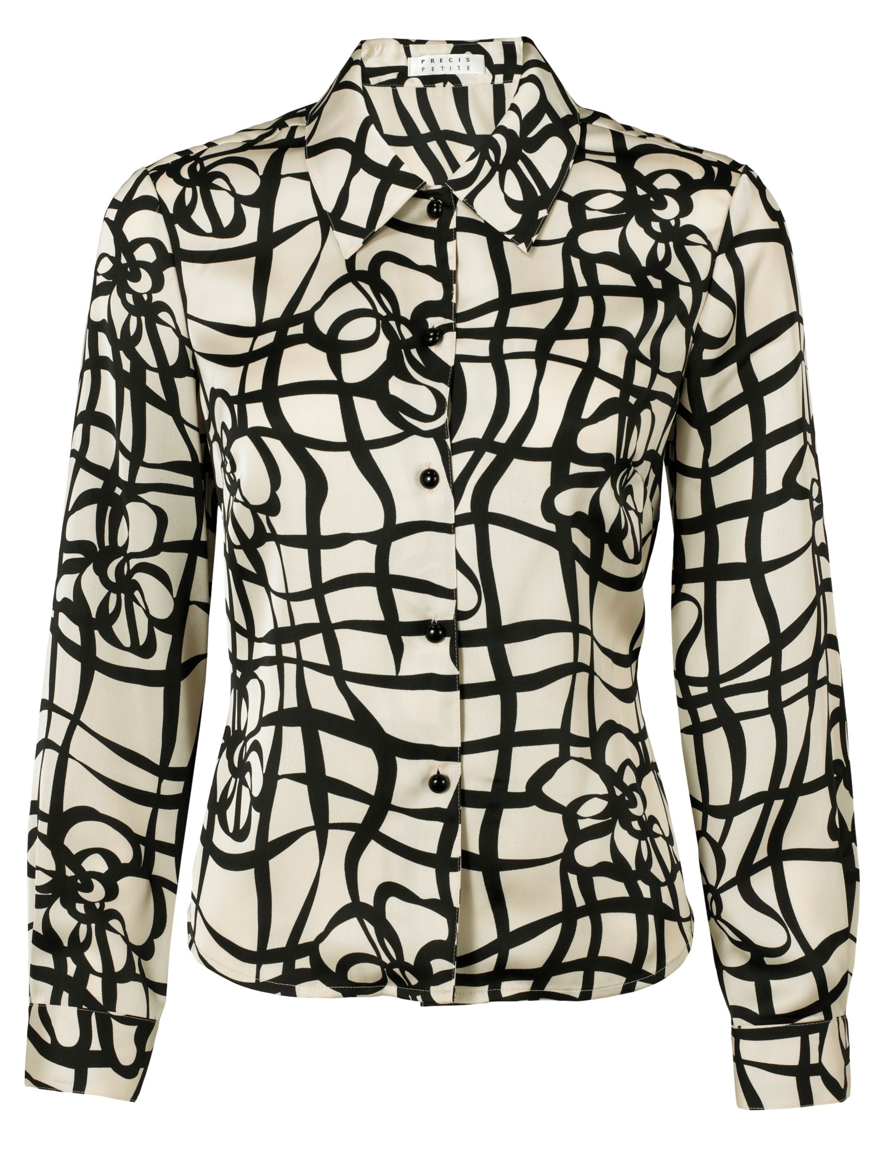 Precis Petite Abstract Print Blouse, Black, 10