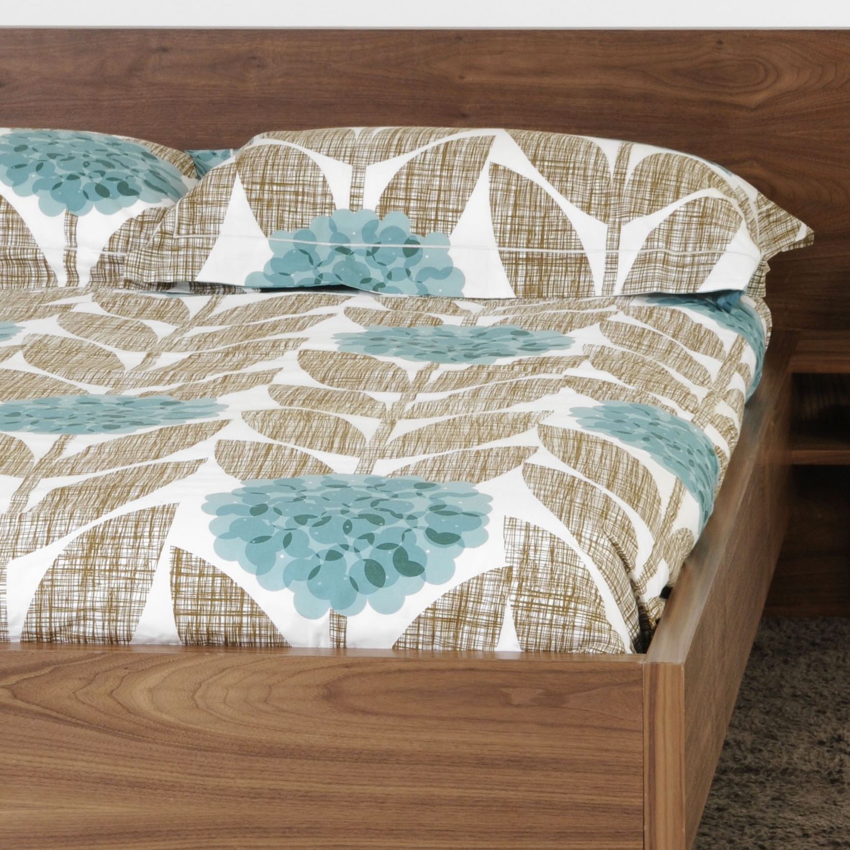 Orla Kiely Flower Blossom Duvet Covers, Teal