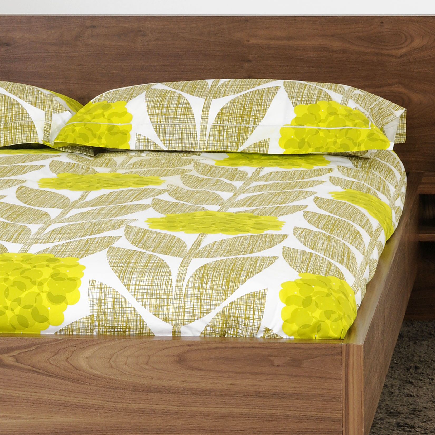 Orla Kiely Flower Blossom Duvet Cover, Lichen,