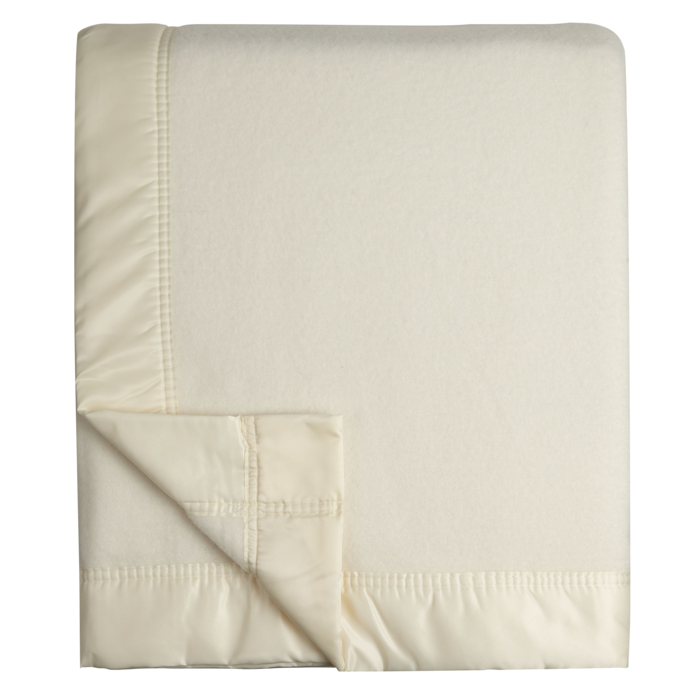 John Lewis Super Merino Blanket, White, W255 x