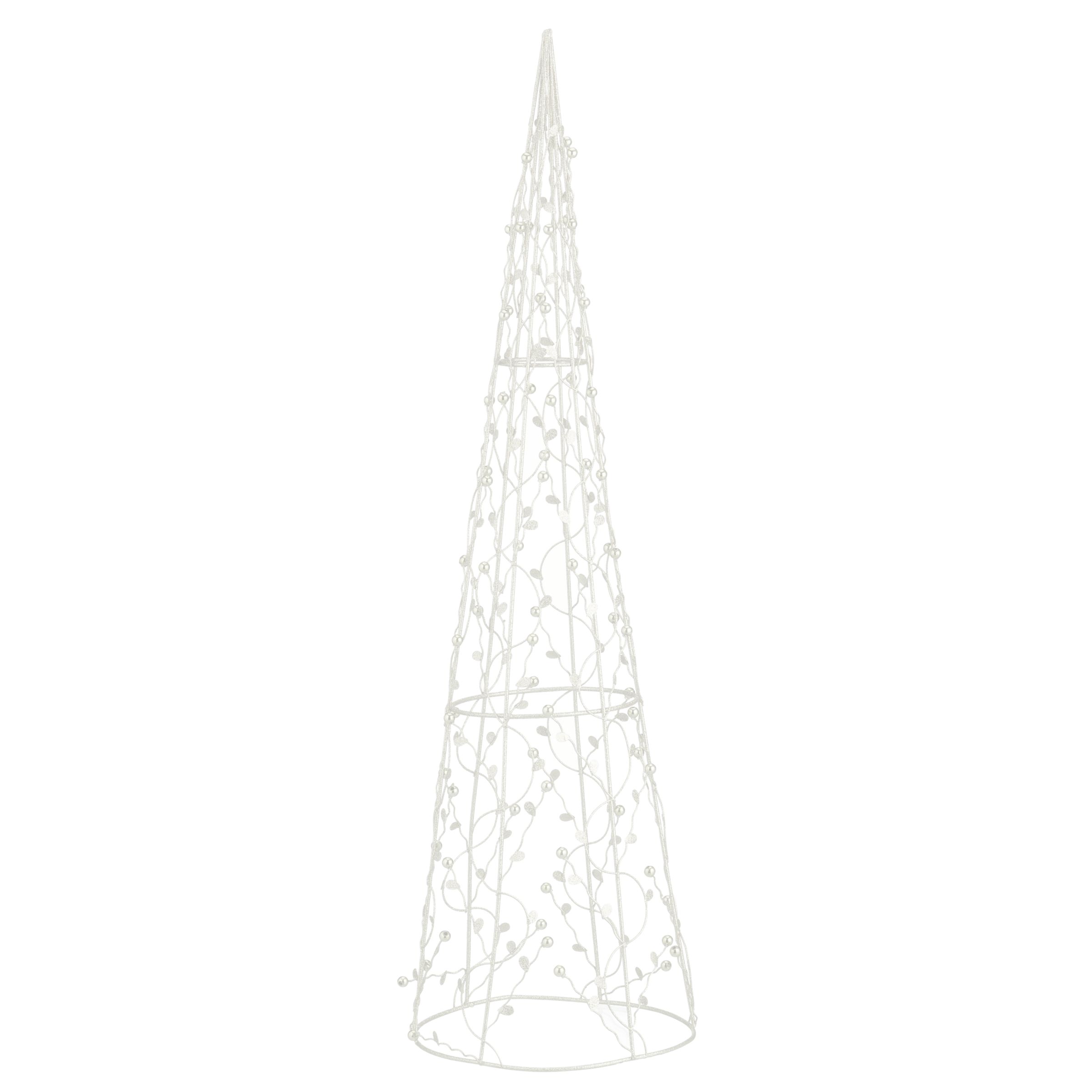John Lewis Leaf and Bead Cone, 71cm, White