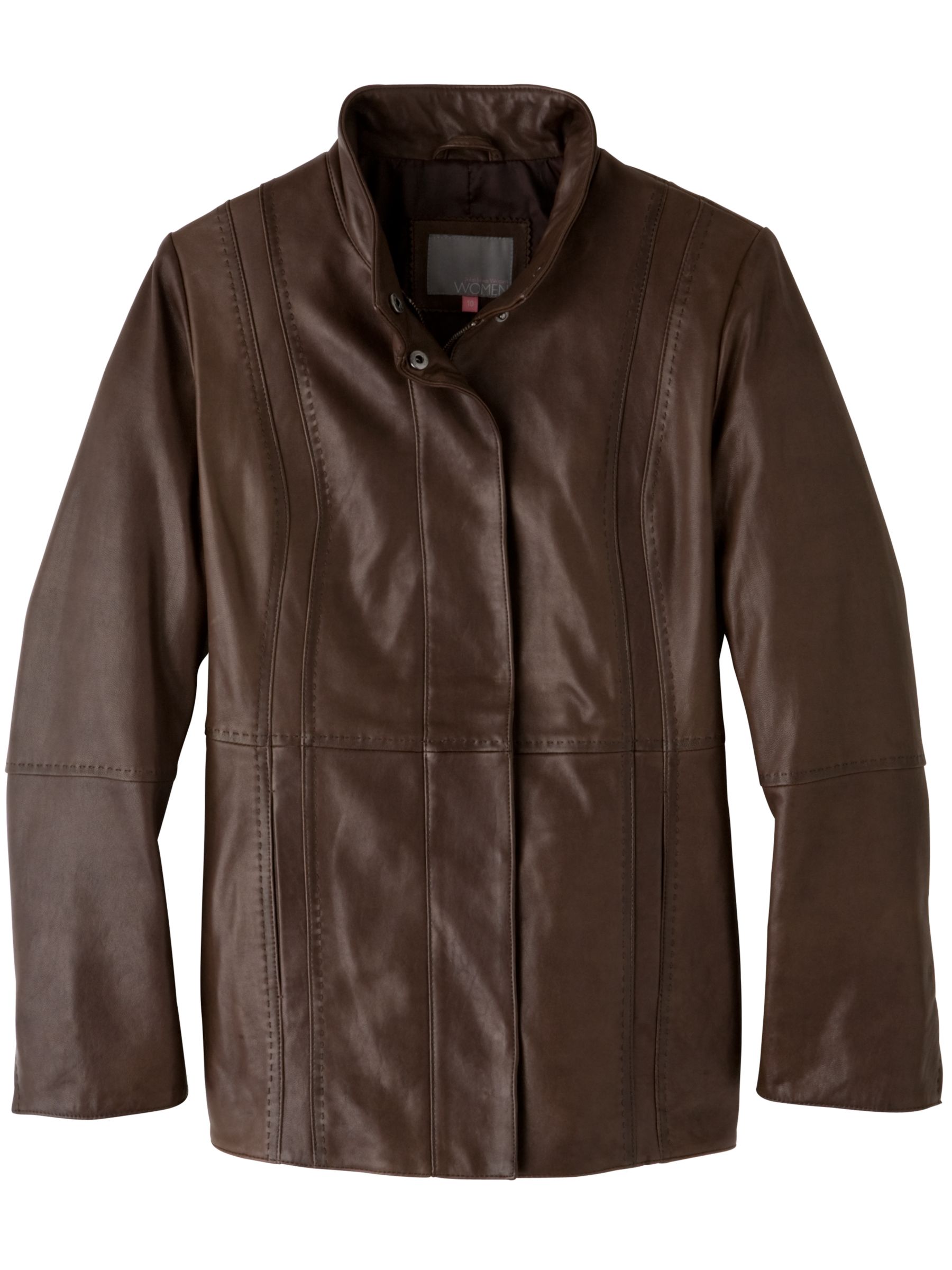 John Lewis Women Funnel Neck Jacket, Chocolate, Size 16 at John Lewis