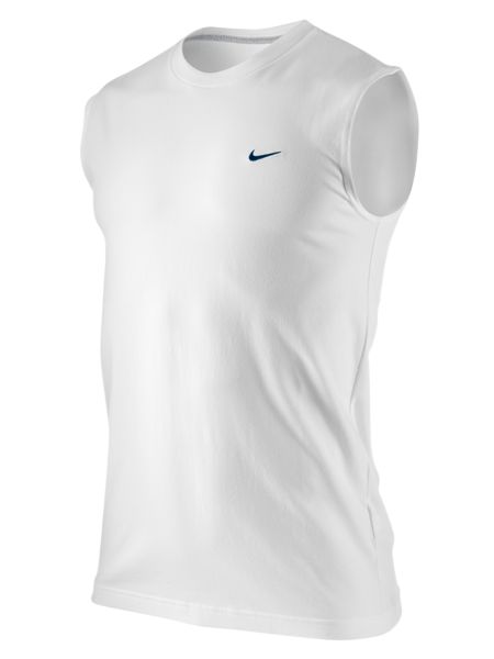 Sleeveless Crew Neck T-Shirt, White