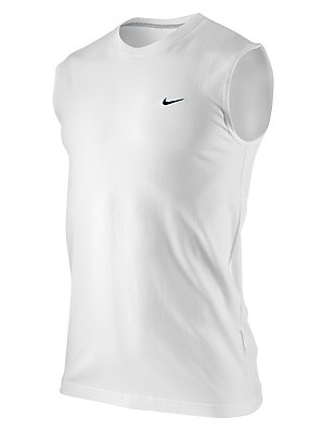 Nike Sleeveless Crew Neck T-Shirt, White, XL