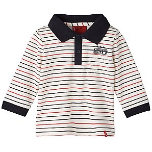 Boys Stripe Polo T-shirt, White, 6