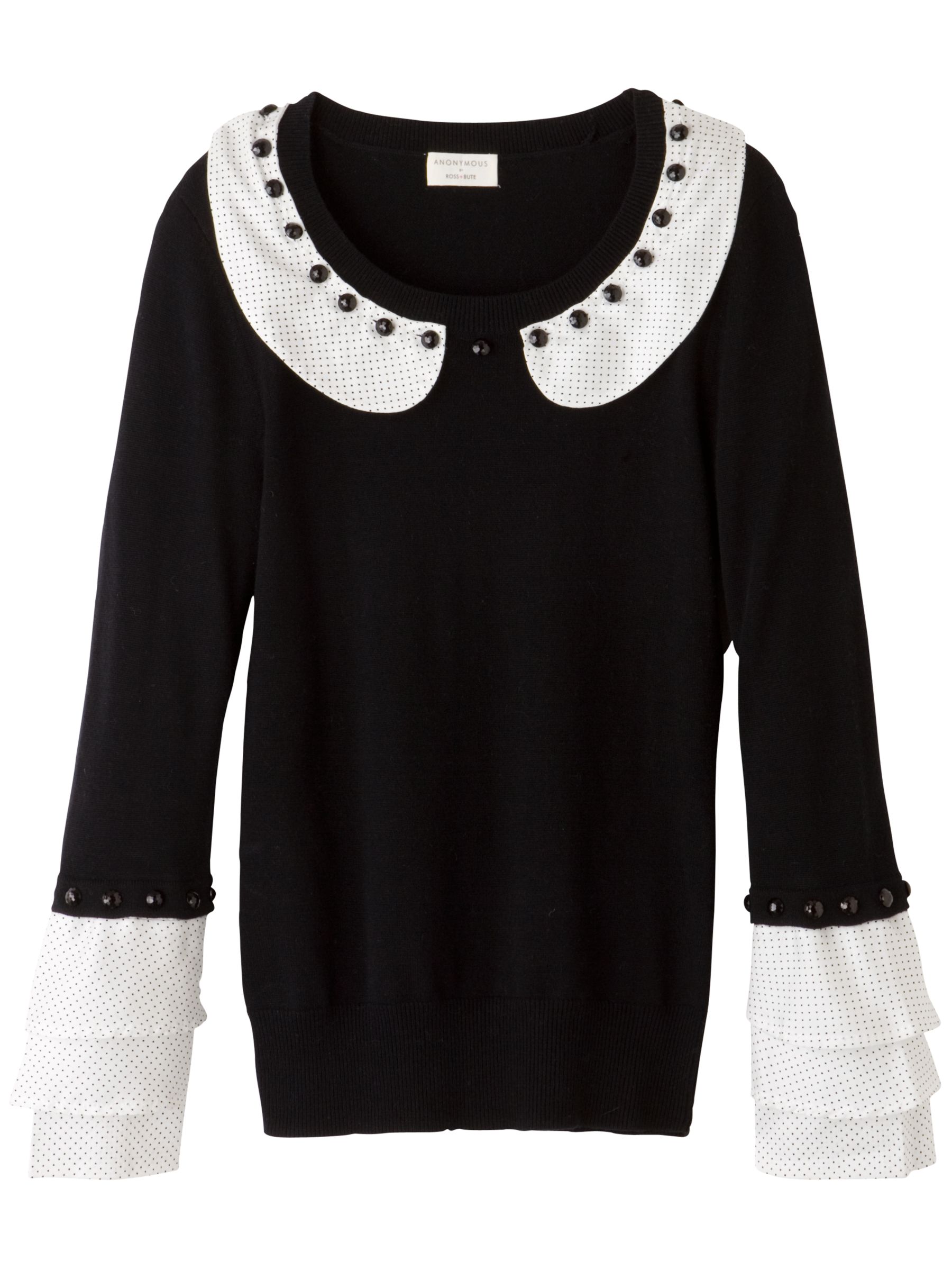 Anonymous by Ross Bute Spot Trim Top Black M