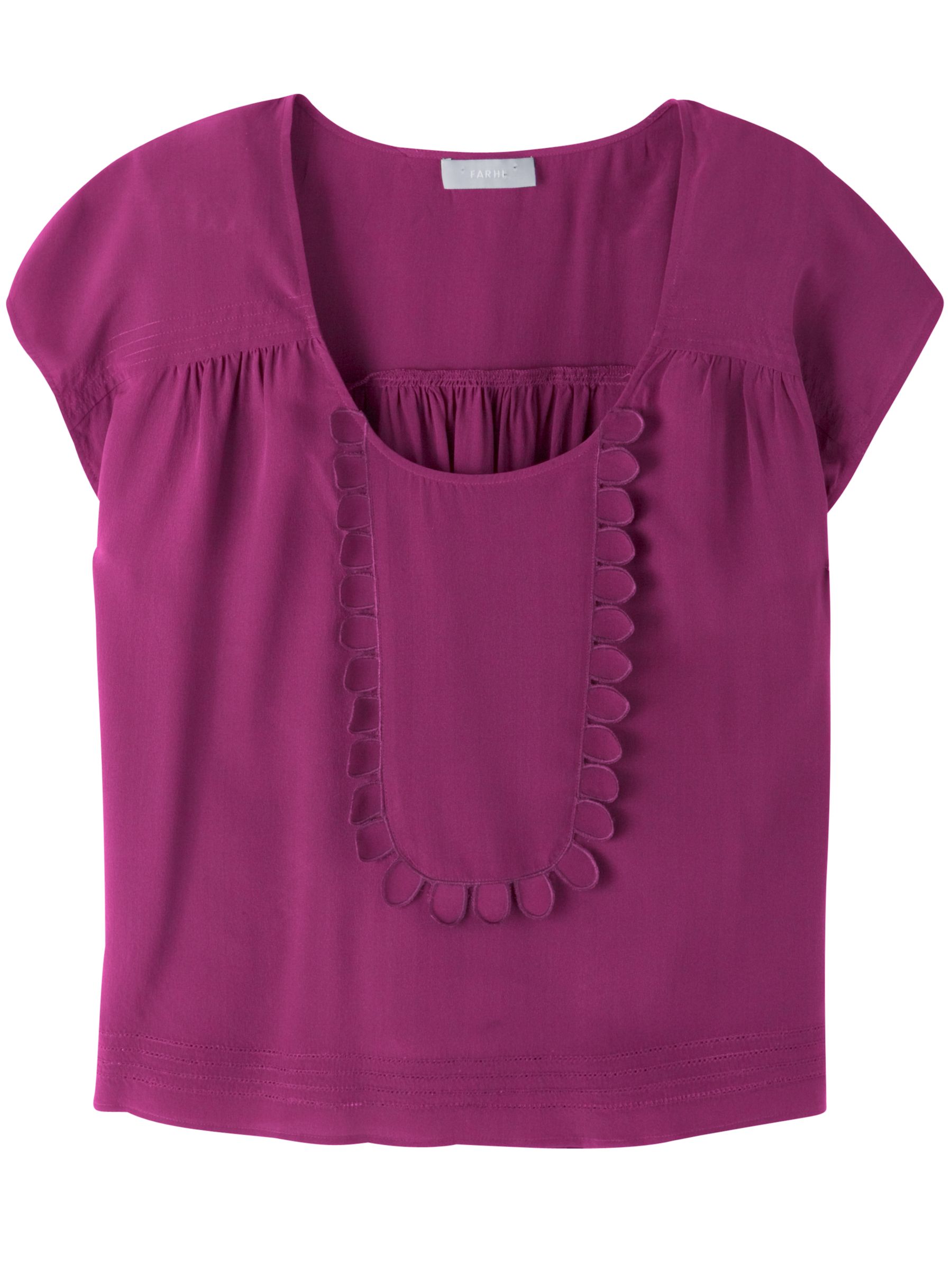 Farhi by Nicole Farhi Farhi Ruffle Bib Front Blouse, Purple