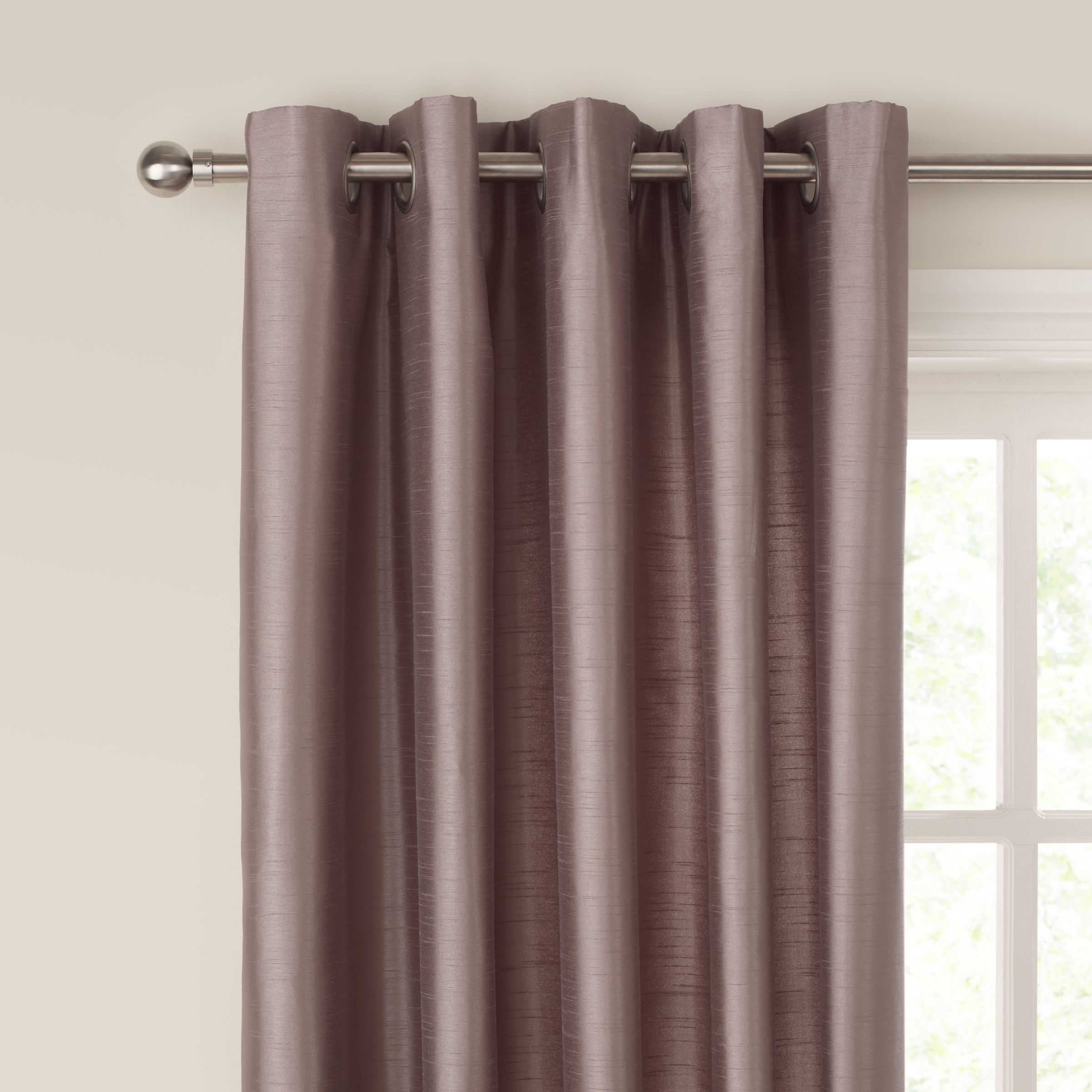 John Lewis Grace Eyelet Curtains, Mocha, W167 x