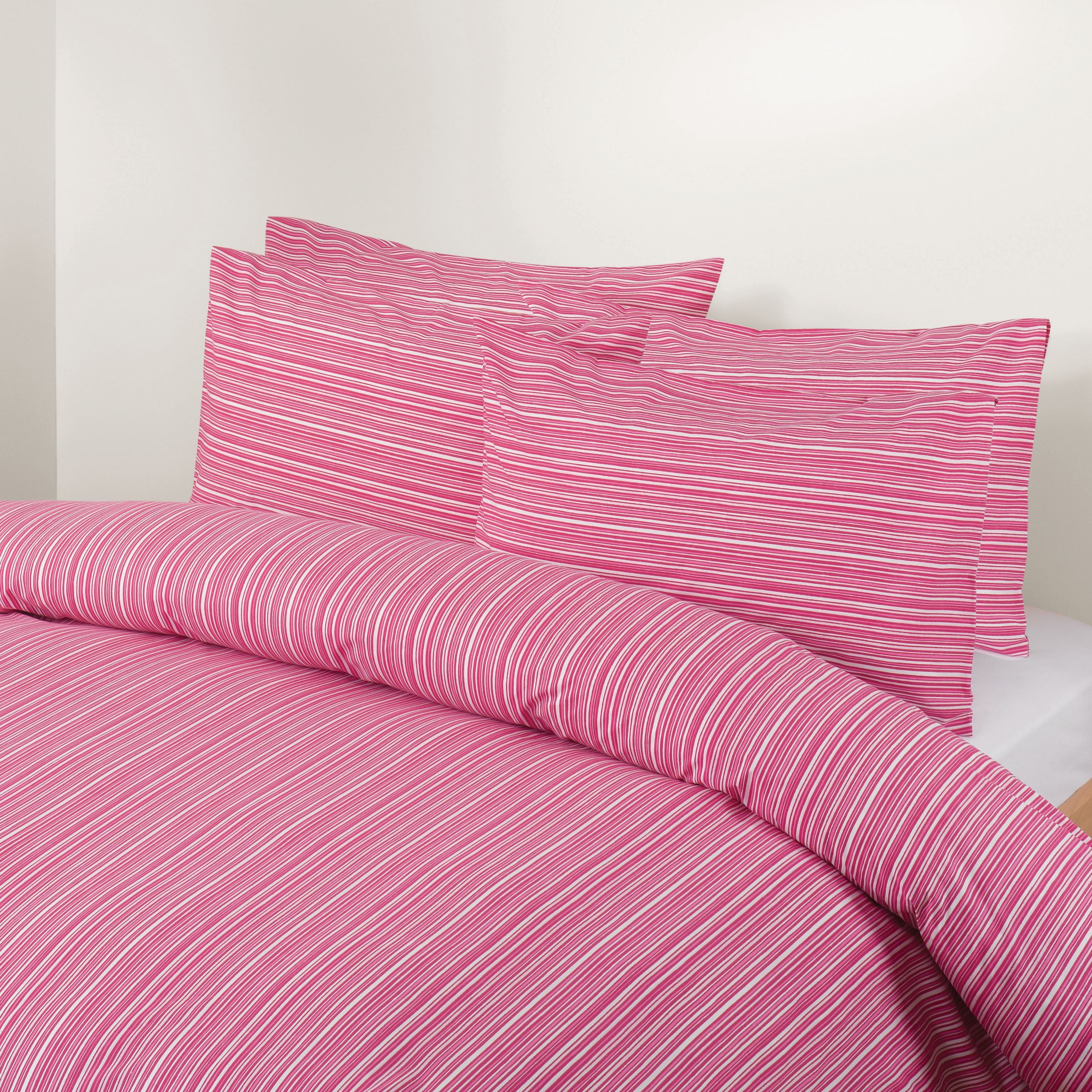 John Lewis Multi-Stripe Duvet Covers, Pink