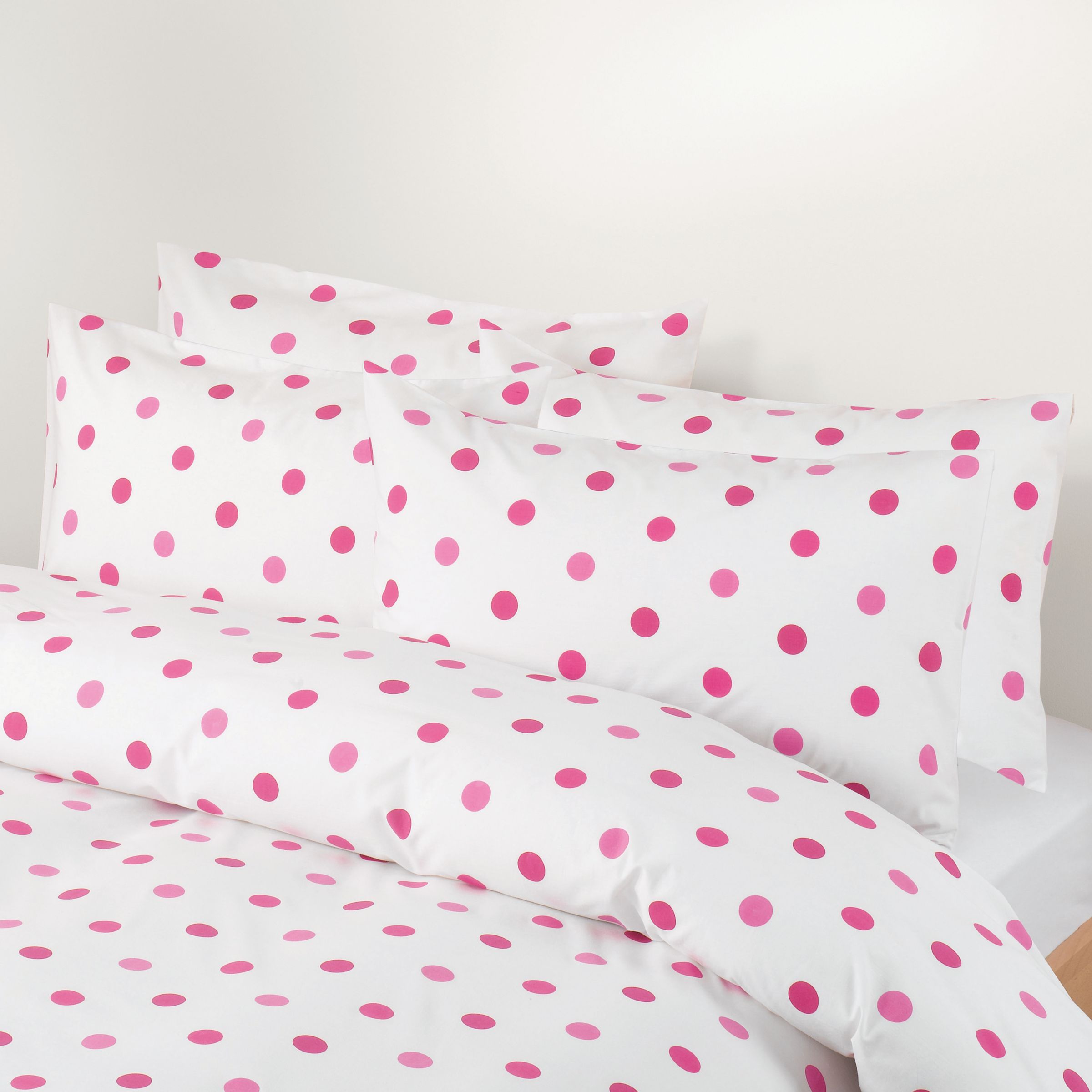 John Lewis Multi Spot Duvet Covers, Pink