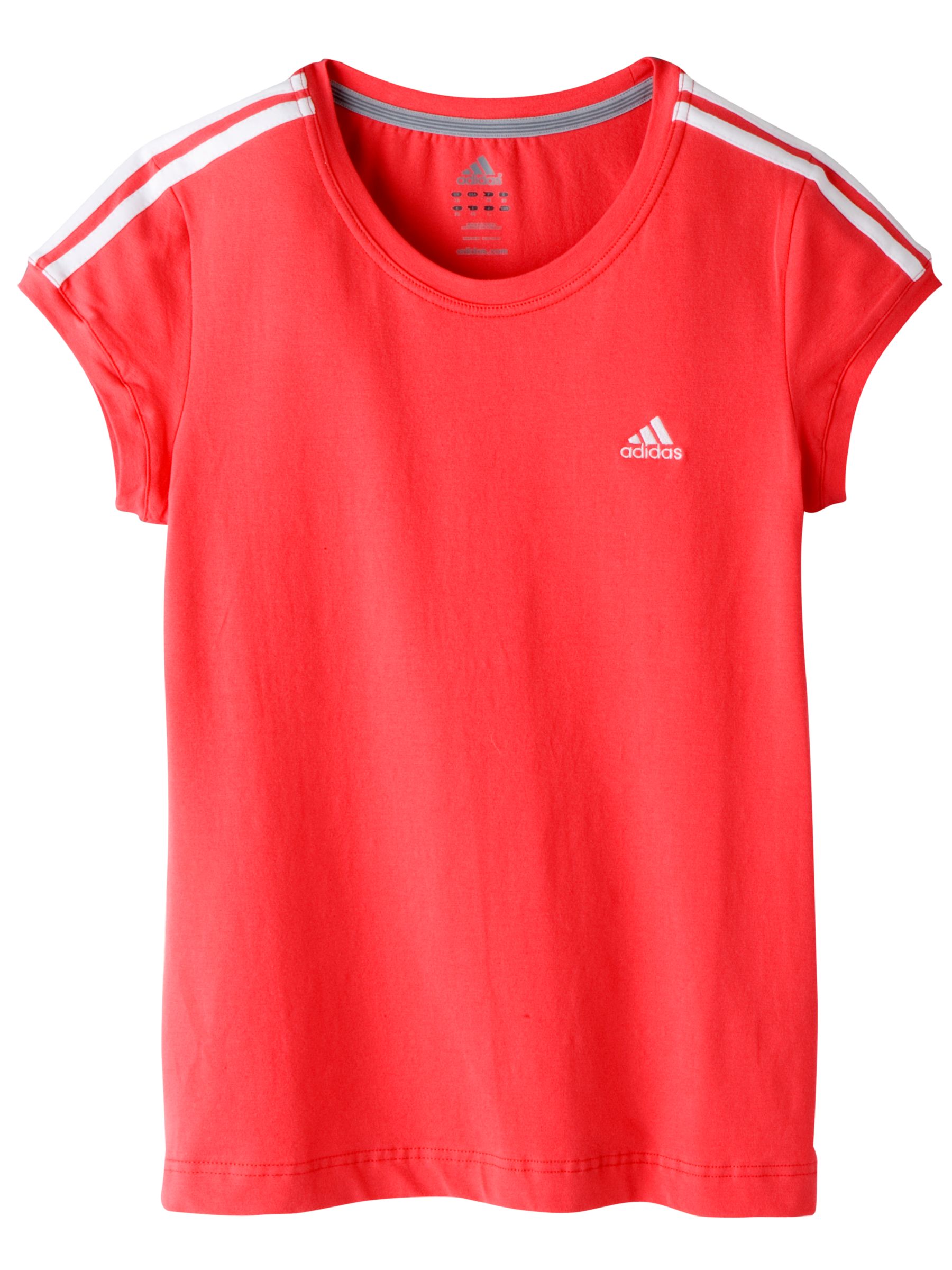 Adidas 3-Stripe Cap Sleeve T-Shirt, Red, XL