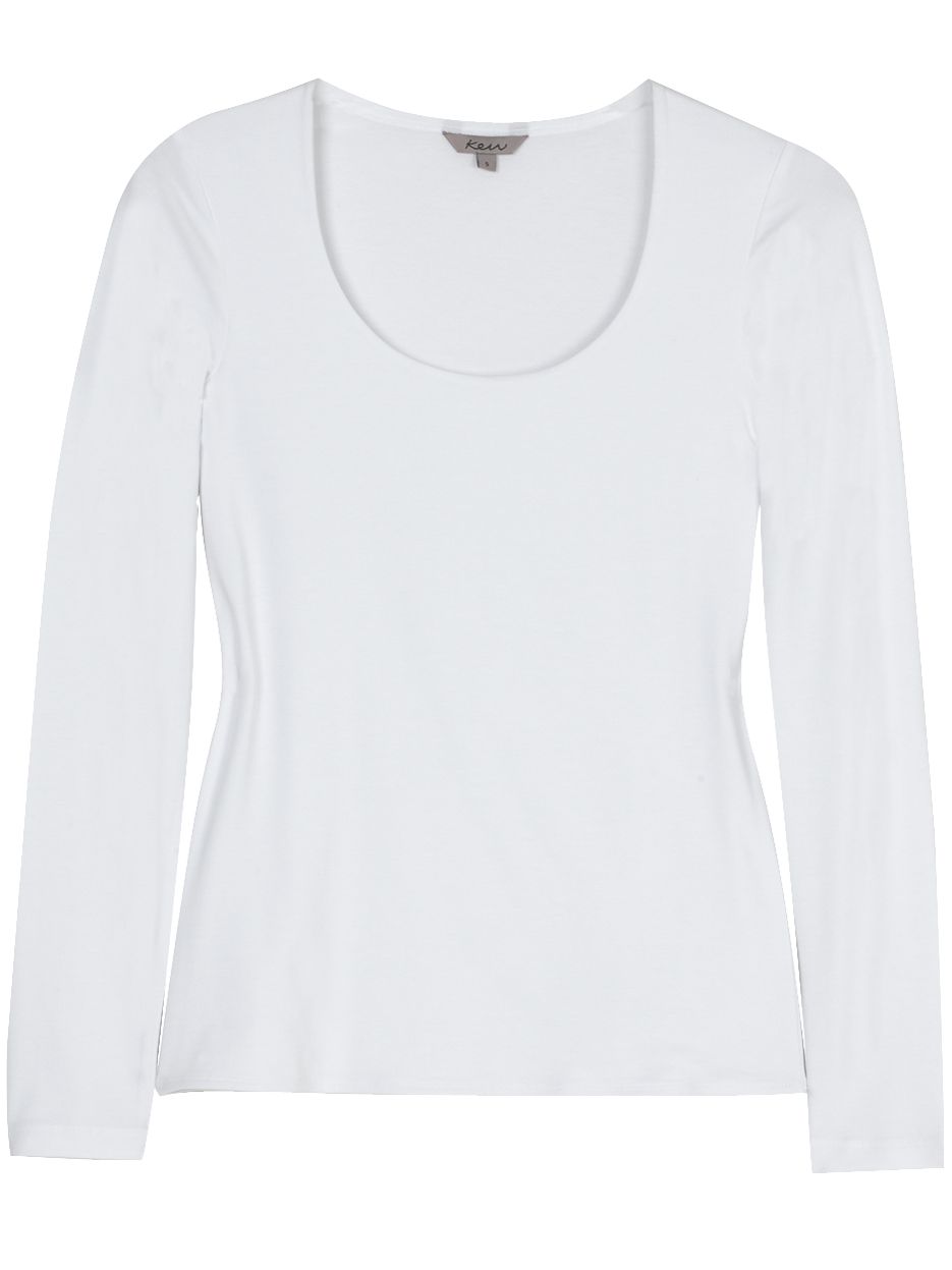 at John Lewis Scoop Neck T-Shirt, White