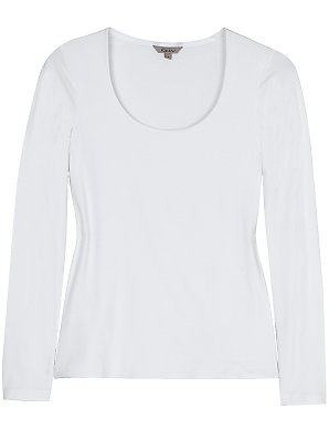 Kew Scoop Neck T-Shirt, White, Small