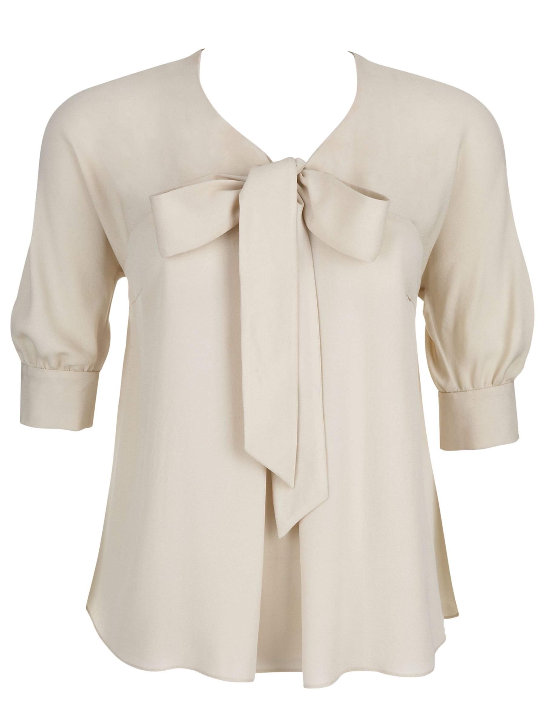 Silk Crepe Blouse, Cream,