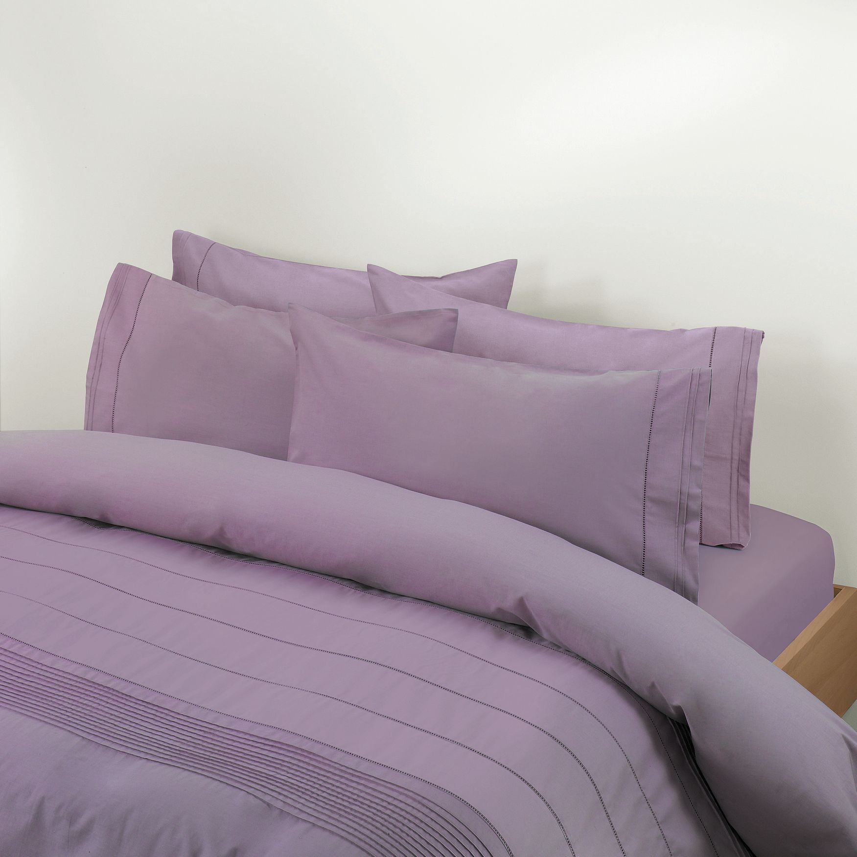 John Lewis Ladder Stitch Duvet Cover, Cassis,